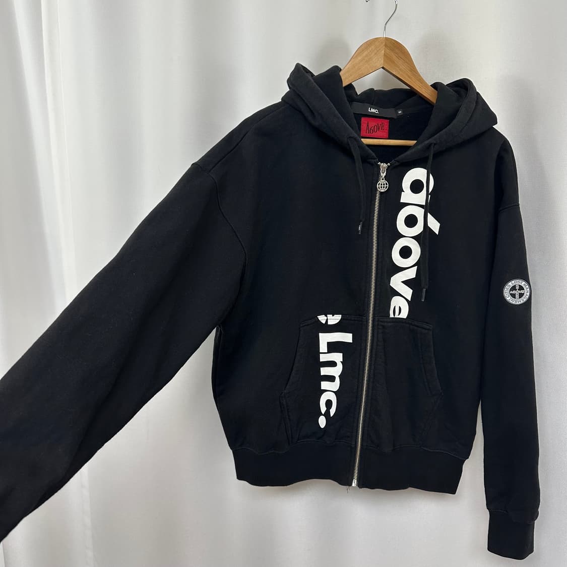   LMC 엘엠씨 X A60VE 남자 면 후드집업 기모 검정 S 상품이미지3