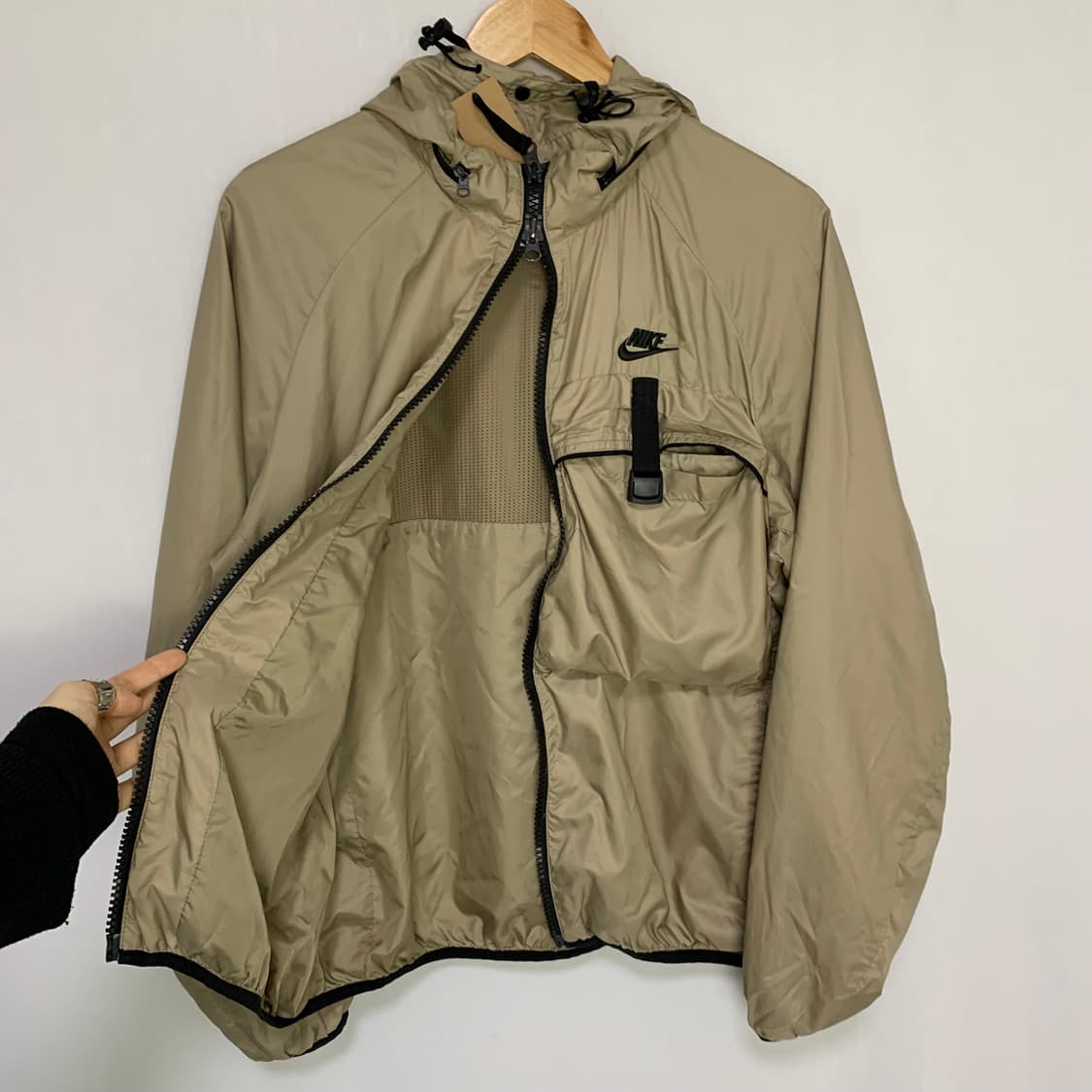 나이키 벨트 후드 바람막이 베이지 고프코어 M 남녀공용 상품이미지7