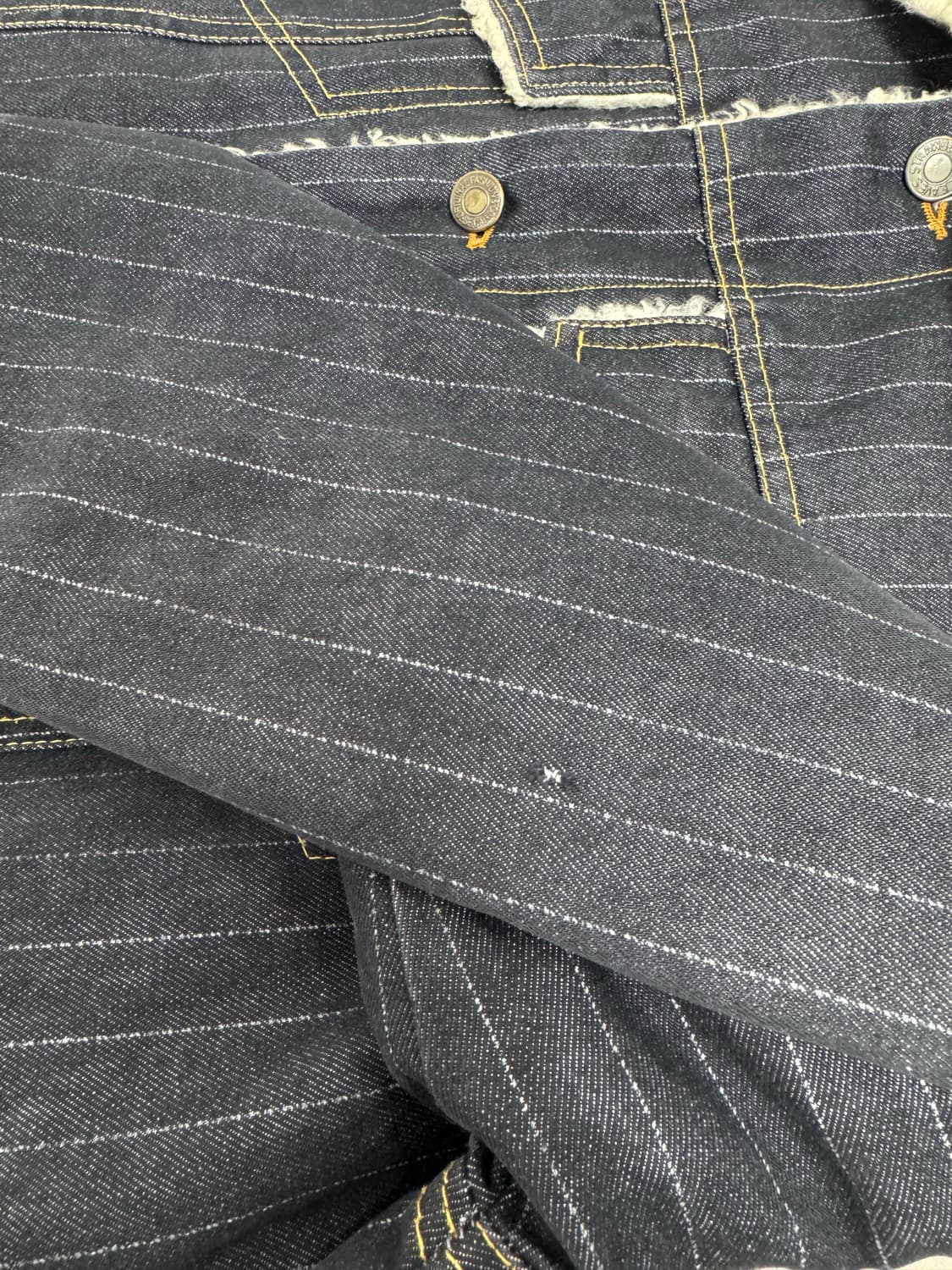 •핀스트라이프 쉐르파 카라 데님 자켓  상품이미지7