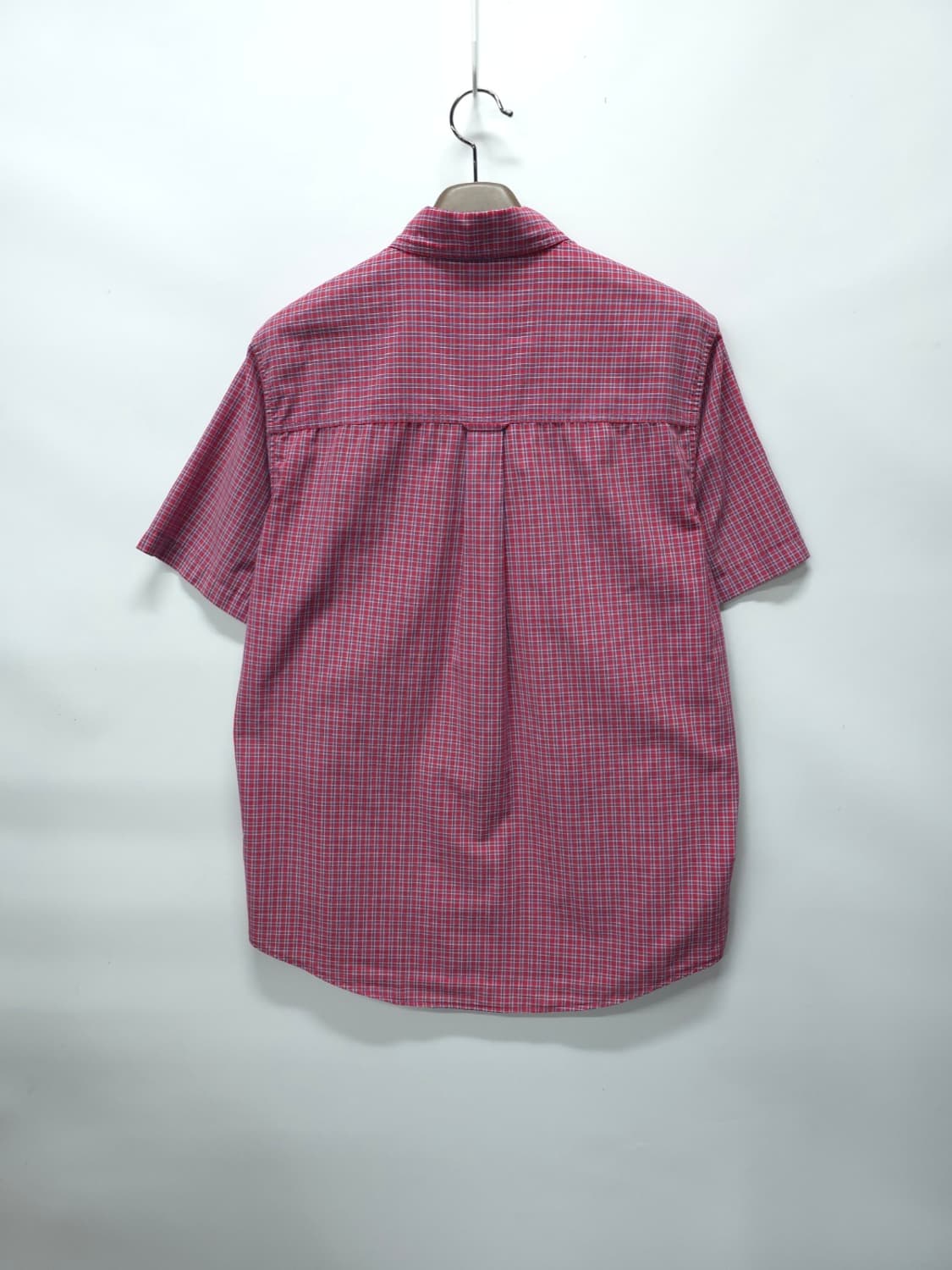 ​챕스(CHAPS) 레드 잔체크 버튼다운 이지케어 반팔 셔츠(100) 상품이미지9