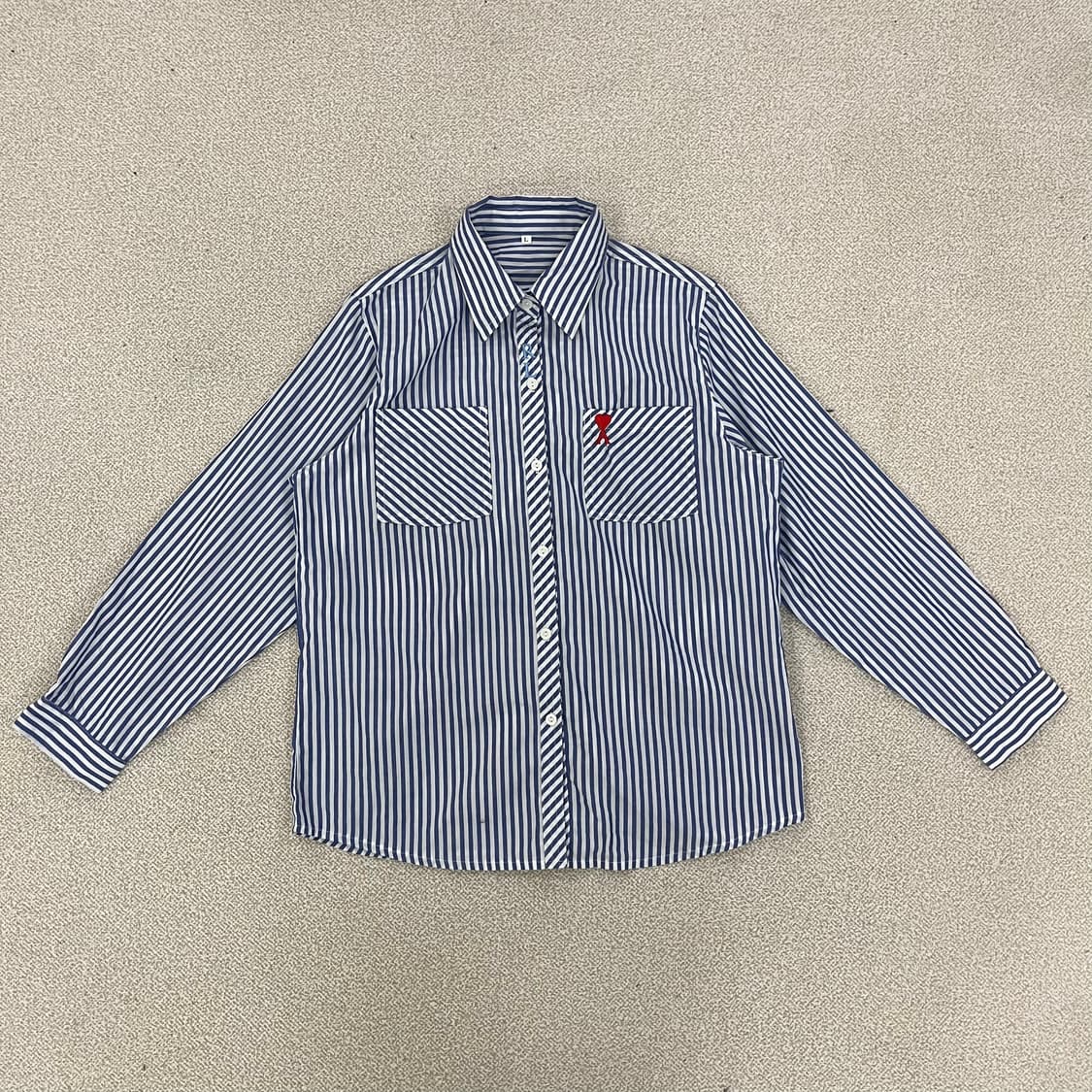 [L] 고급 하트로고 스트라이프 셔츠 남방 0116M1 상품이미지1