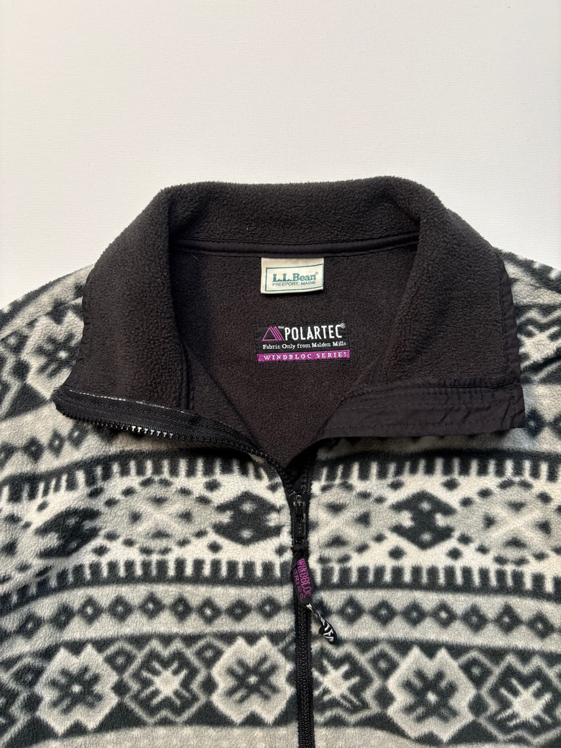 80-90s 엘엘빈 아즈택 패턴 후리스 상품이미지1