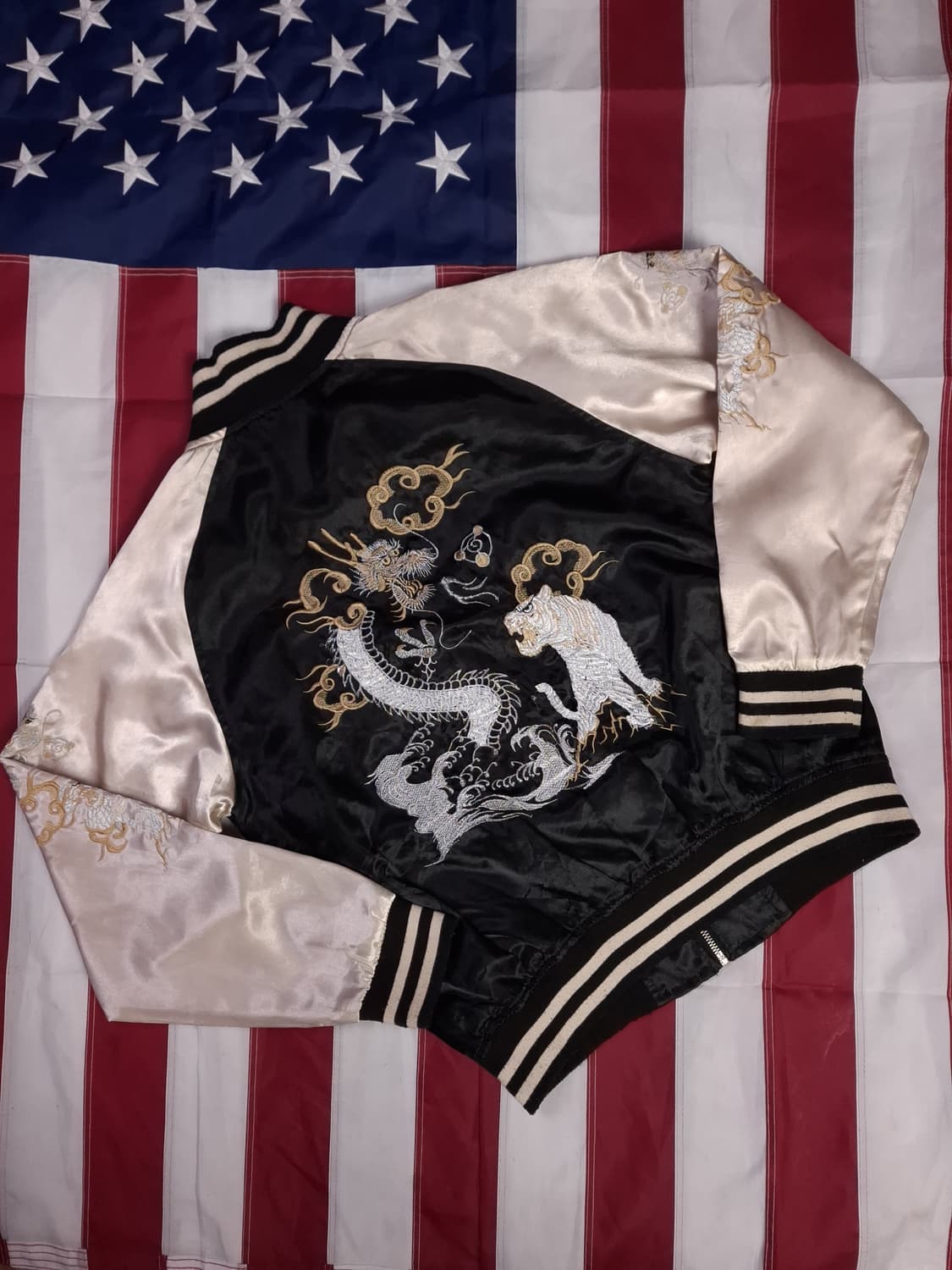 오리지날 일심여경 백호 드래곤 자수 스카잔 상품이미지1