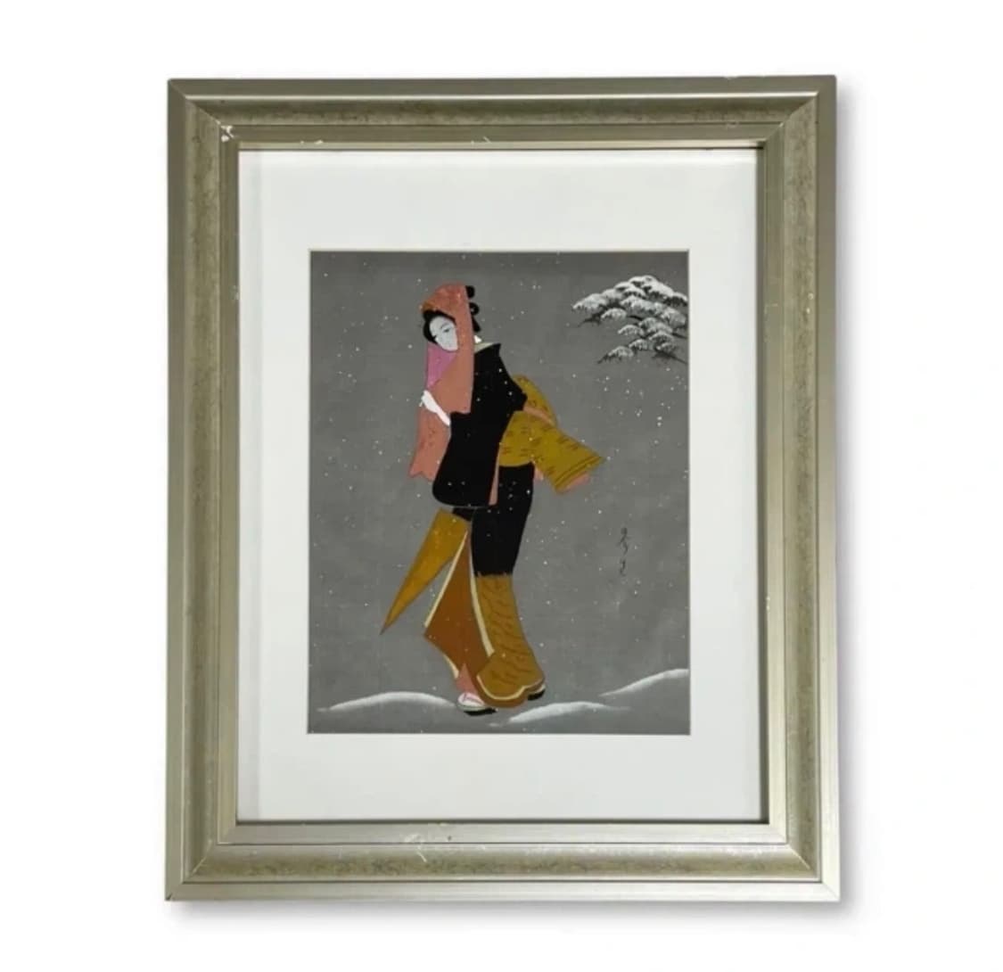 일본 빈티지 기모노 비단 작품 상품이미지1