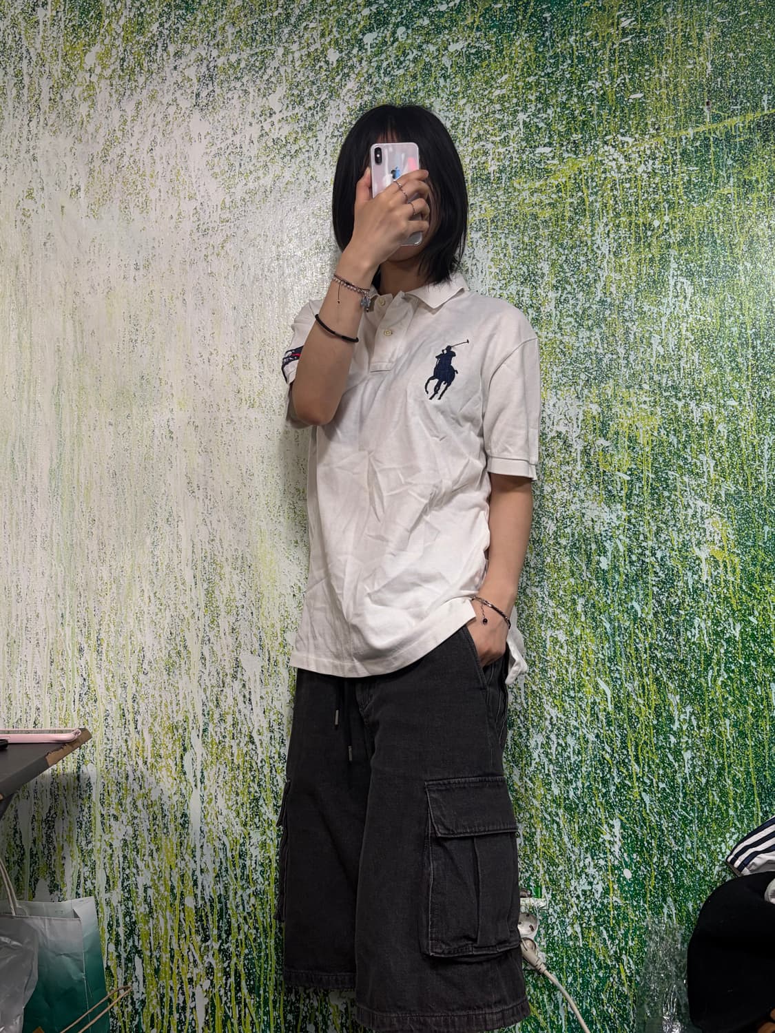 폴로 빅포니 치프키프 화이트 반팔 카라 티셔츠 M 상품이미지3