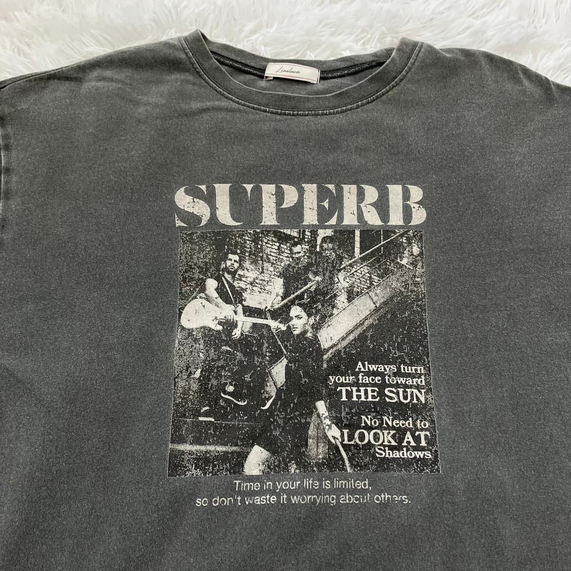 빈티지 차콜 밴드티 반팔 891 y2k 스트릿 모리 갸루 일본빈티지 펑키 상품이미지6