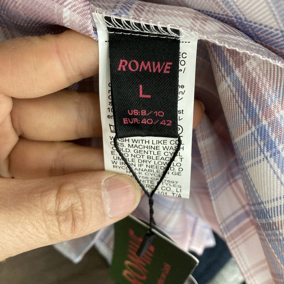 ROMWE 택새상품 플리츠스커트 체크 30  상품이미지3