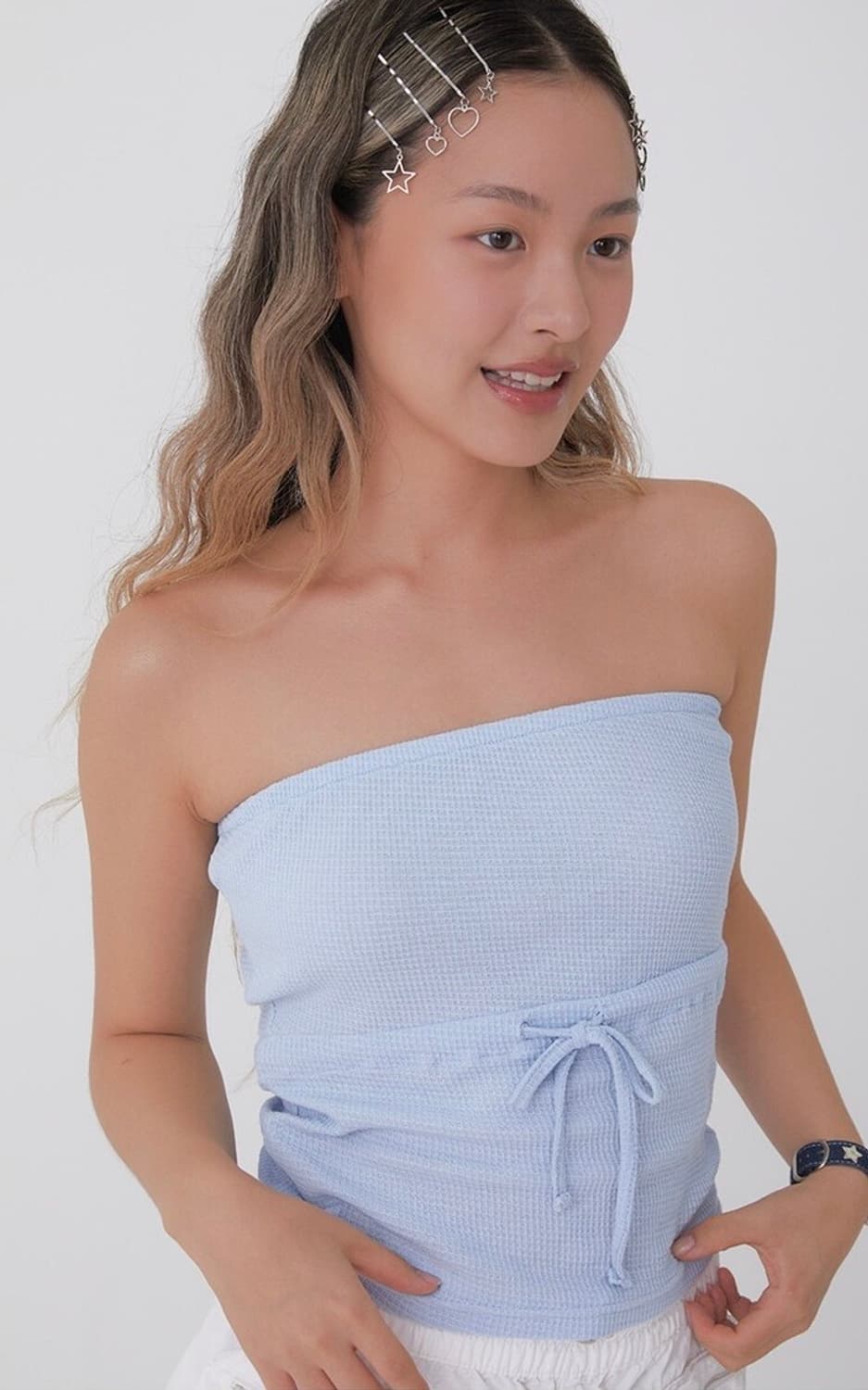 FUNFROMFUN WAFFLE TUBE TOP DELICATE BLUE 상품이미지4