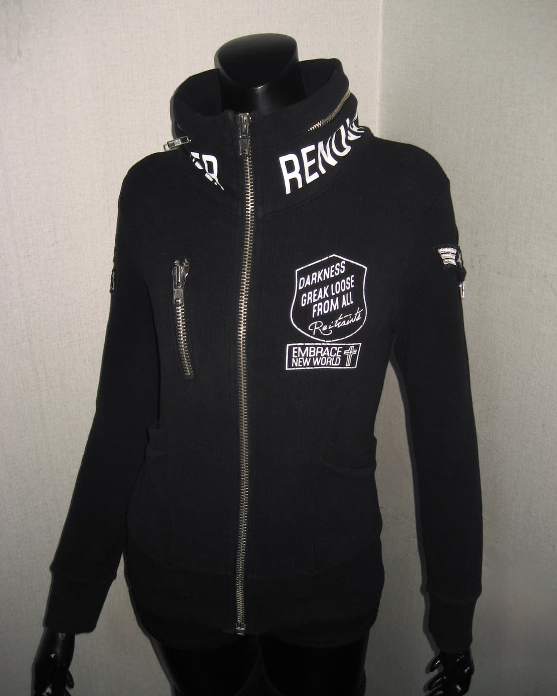 하이넥 펑크 레터링 집업 상품이미지5