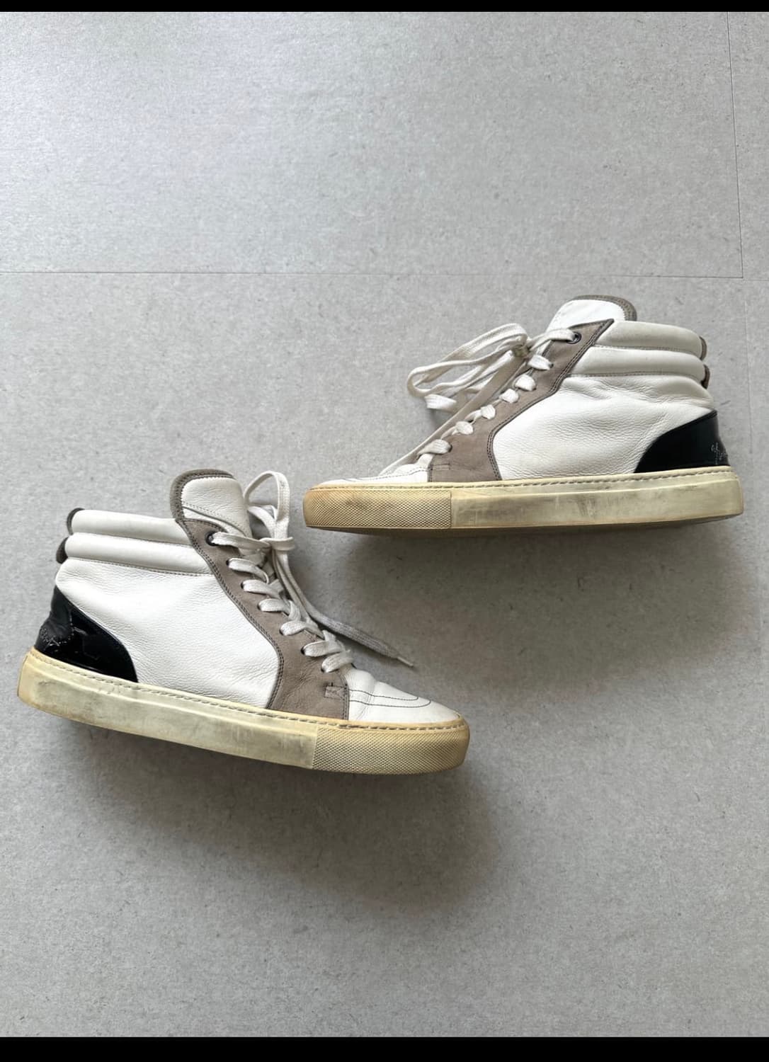 생로랑 2000s YSL 화이트 레더 하이탑 상품이미지4