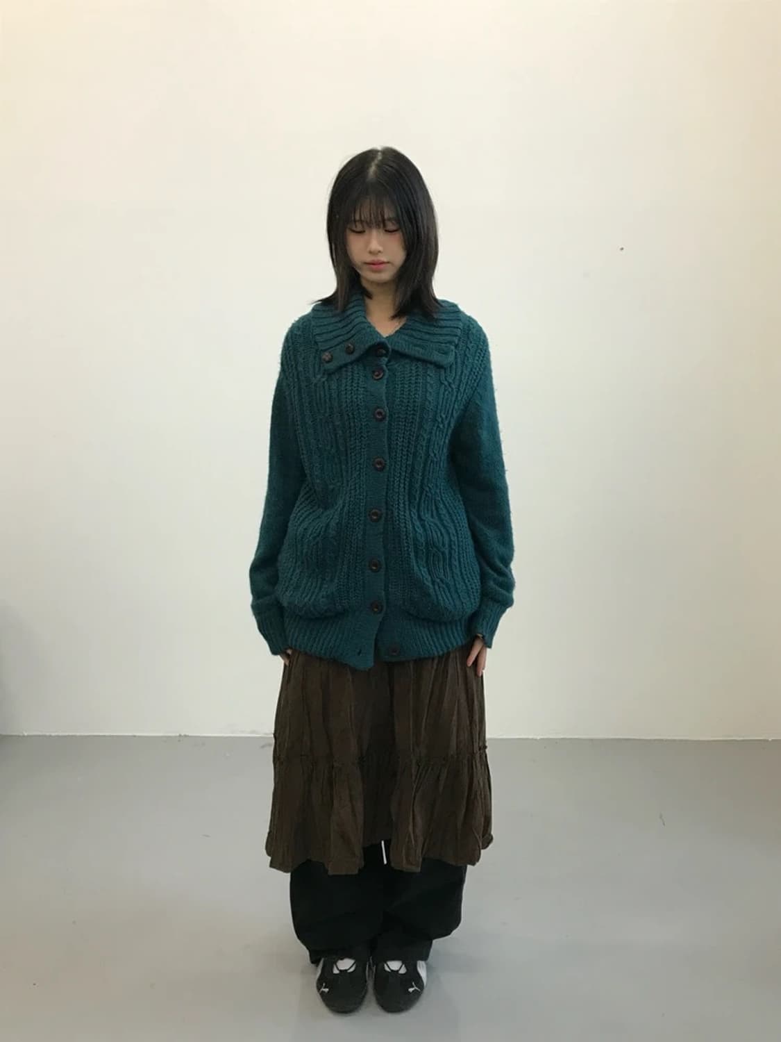 Graceful Days Cable Knit Button Cardigan 상품이미지1
