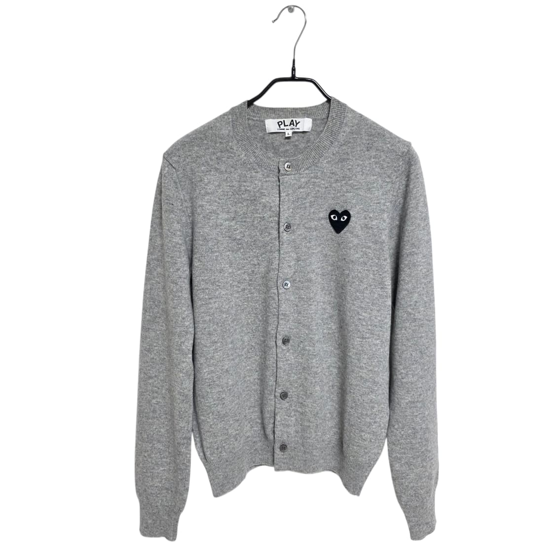꼼데가르송 플레이 여성 라운드넥 가디건 그레이 상품이미지1