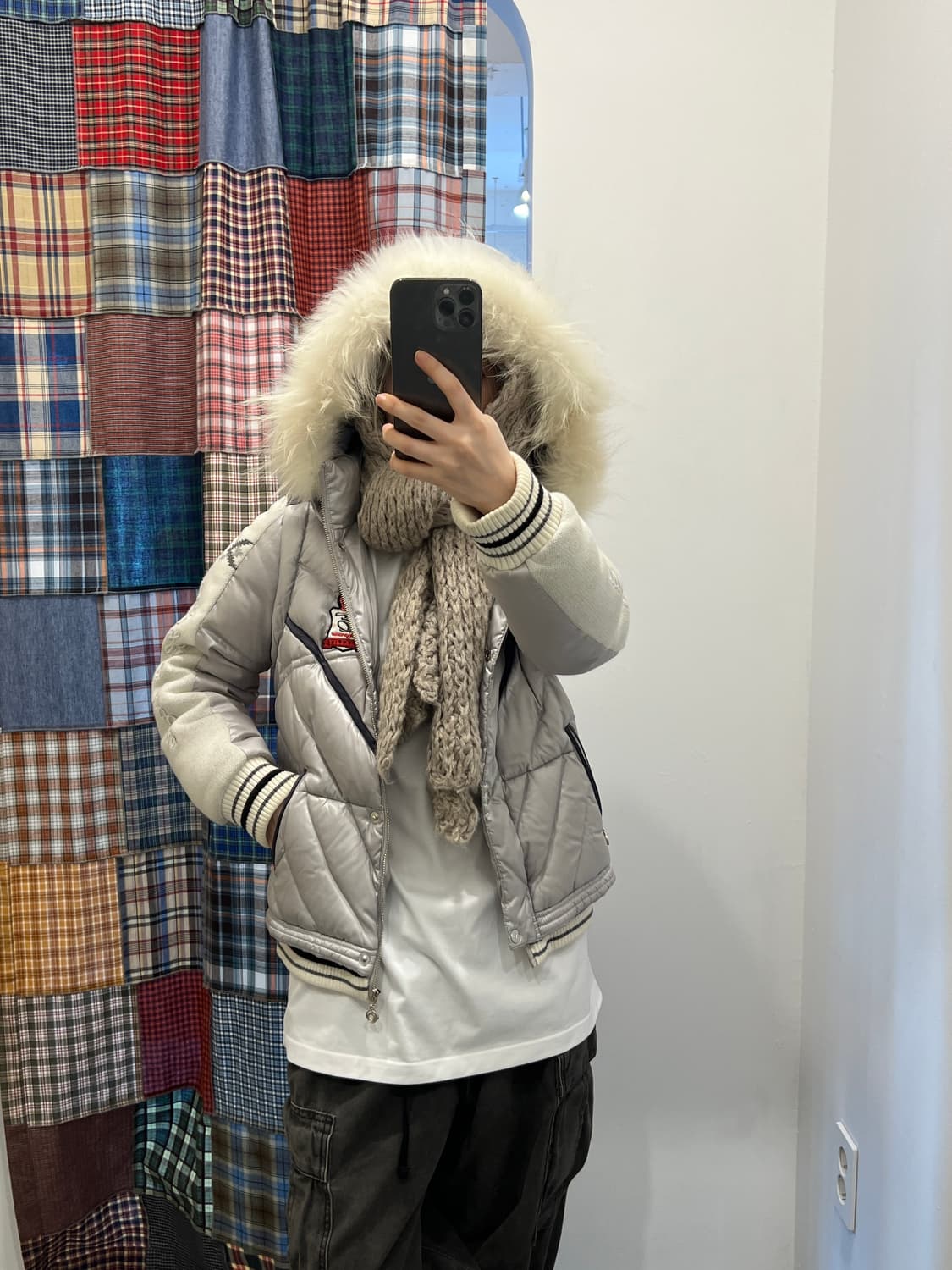EXE 실버 퀄팅 패딩 상품이미지1