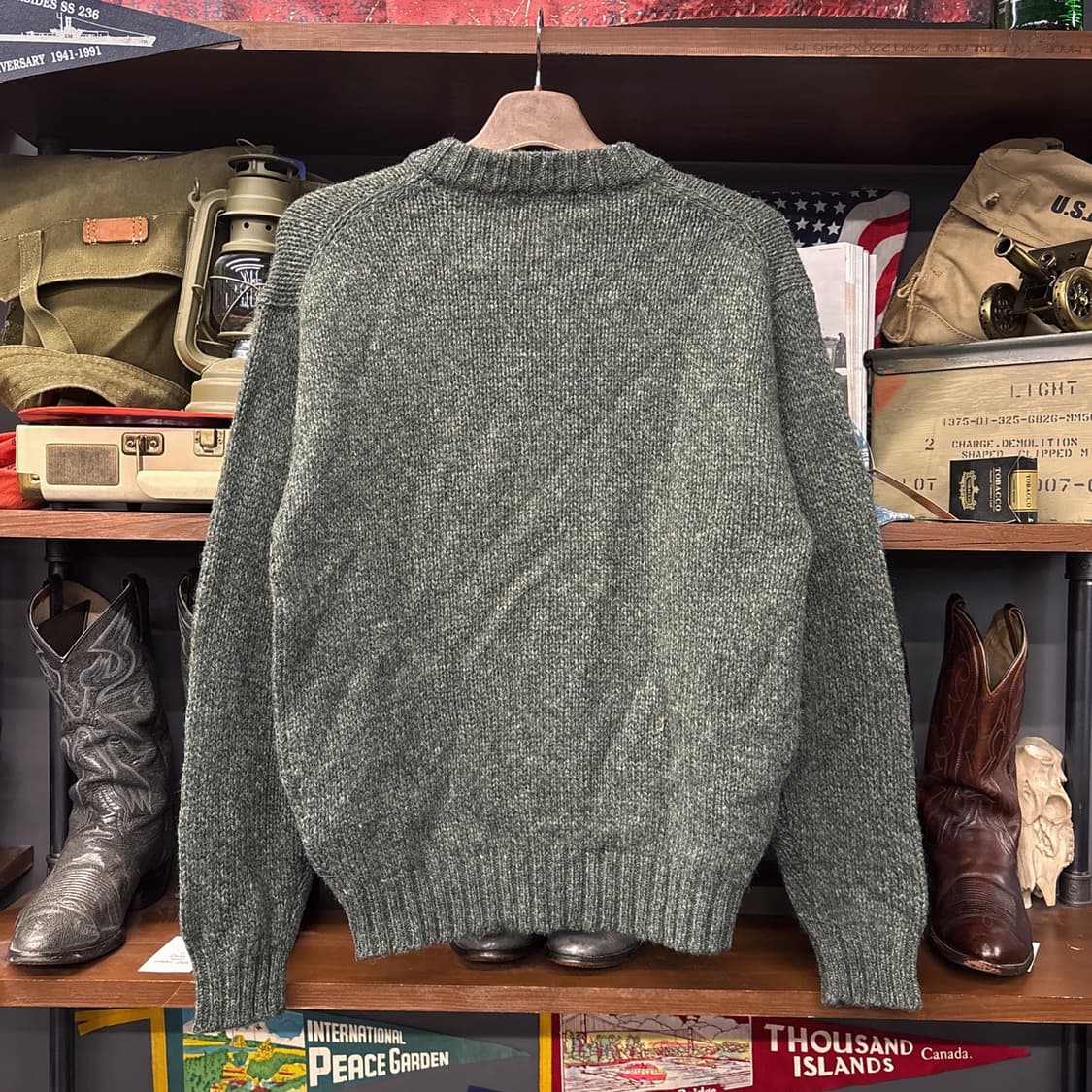 럭키스트라이크 헨리넥 2버튼 보카시 울 스웨터 상품이미지2