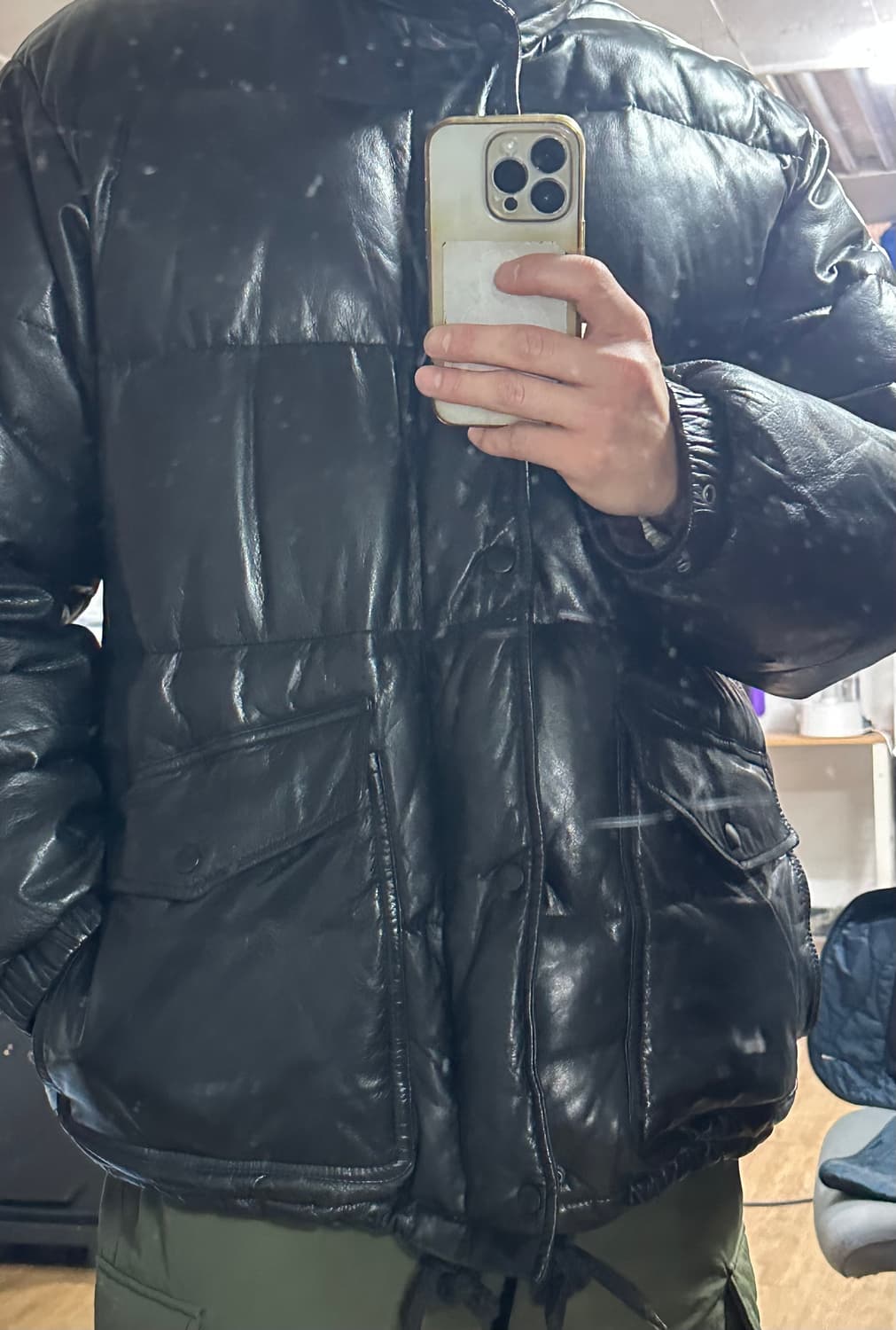 클럽모나코 리얼 가죽 패딩 점퍼 105 사이즈 상품이미지3