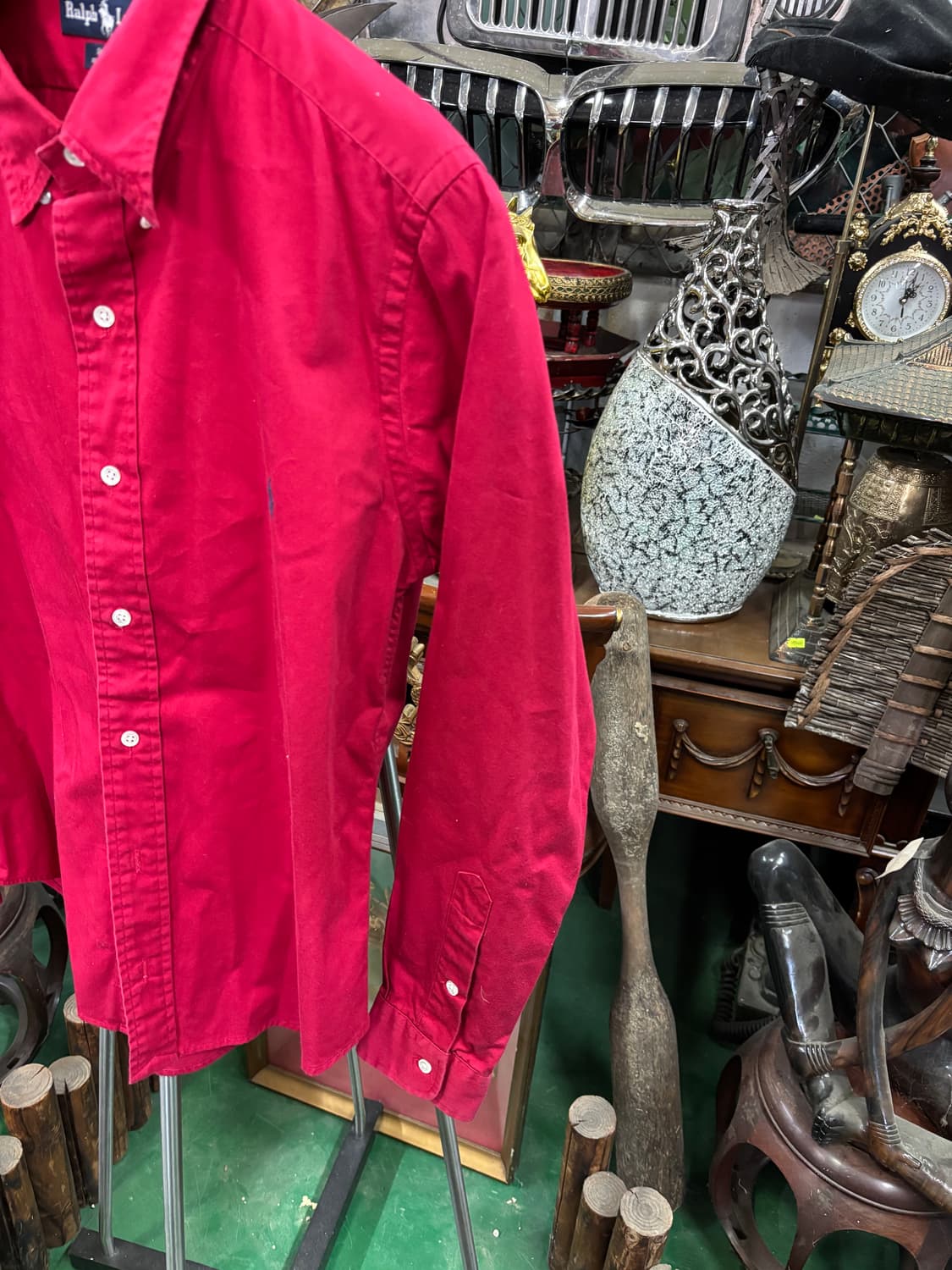 폴로 랄프로렌 블레이크 라인 레드 긴팔 버튼 다운 셔츠 상품이미지3