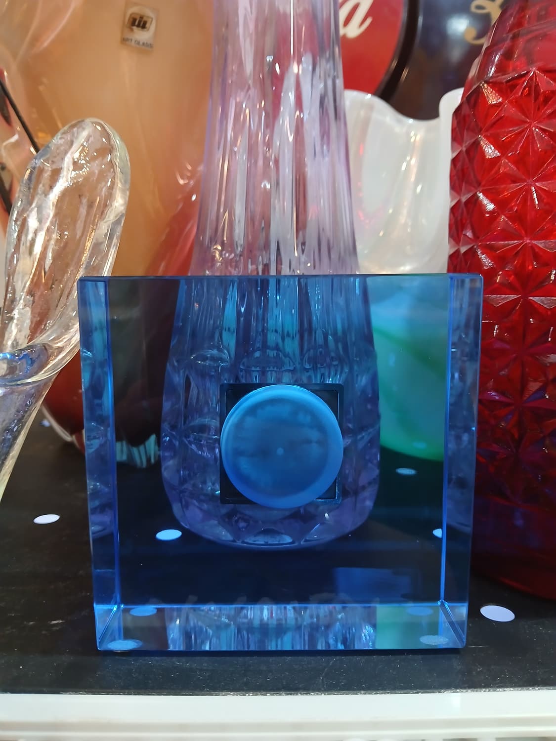 빈티지 체코 모저(moser) 블루 크리스탈 탁상시계 상품이미지2