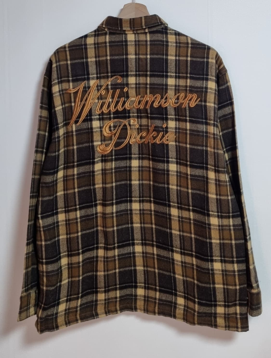 실측 L (100) 디키즈 브라운 체크 겨울셔츠 남방 상품이미지2