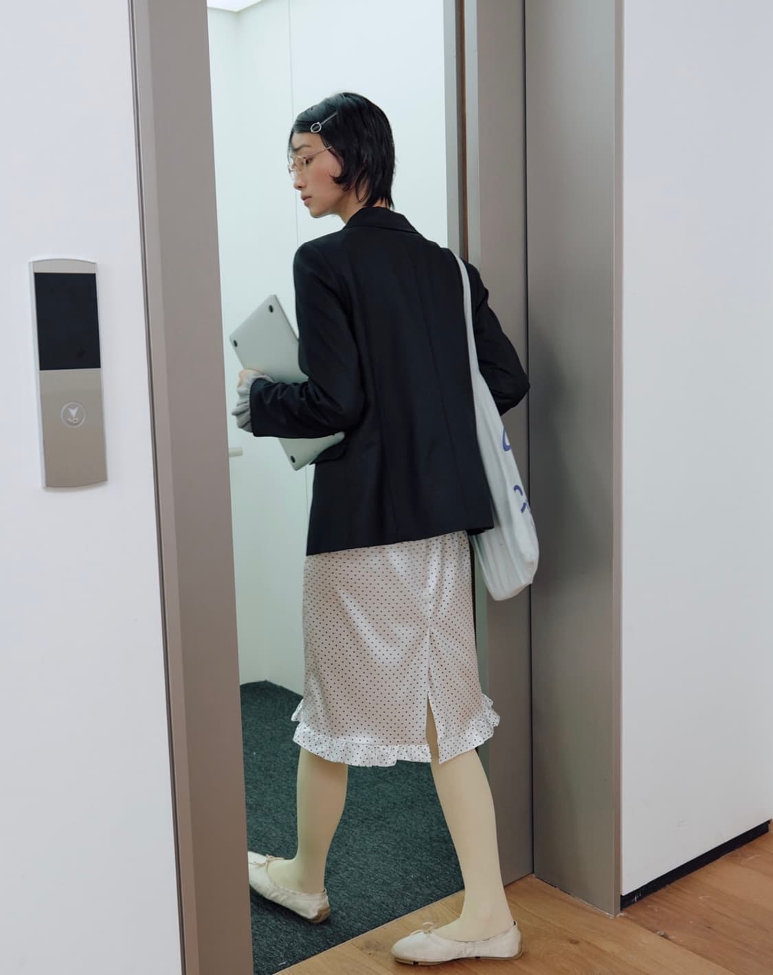 마조네 프릴 레이어드 미디 스커트 상품이미지3