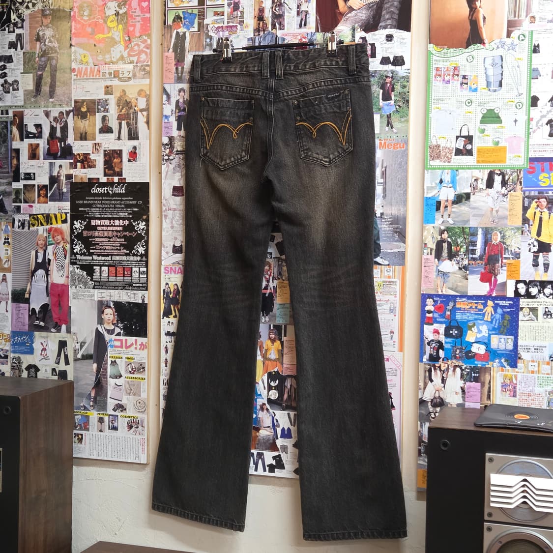 빈티지 샌드워싱 데미지 그레이 부츠컷 팬츠 상품이미지2