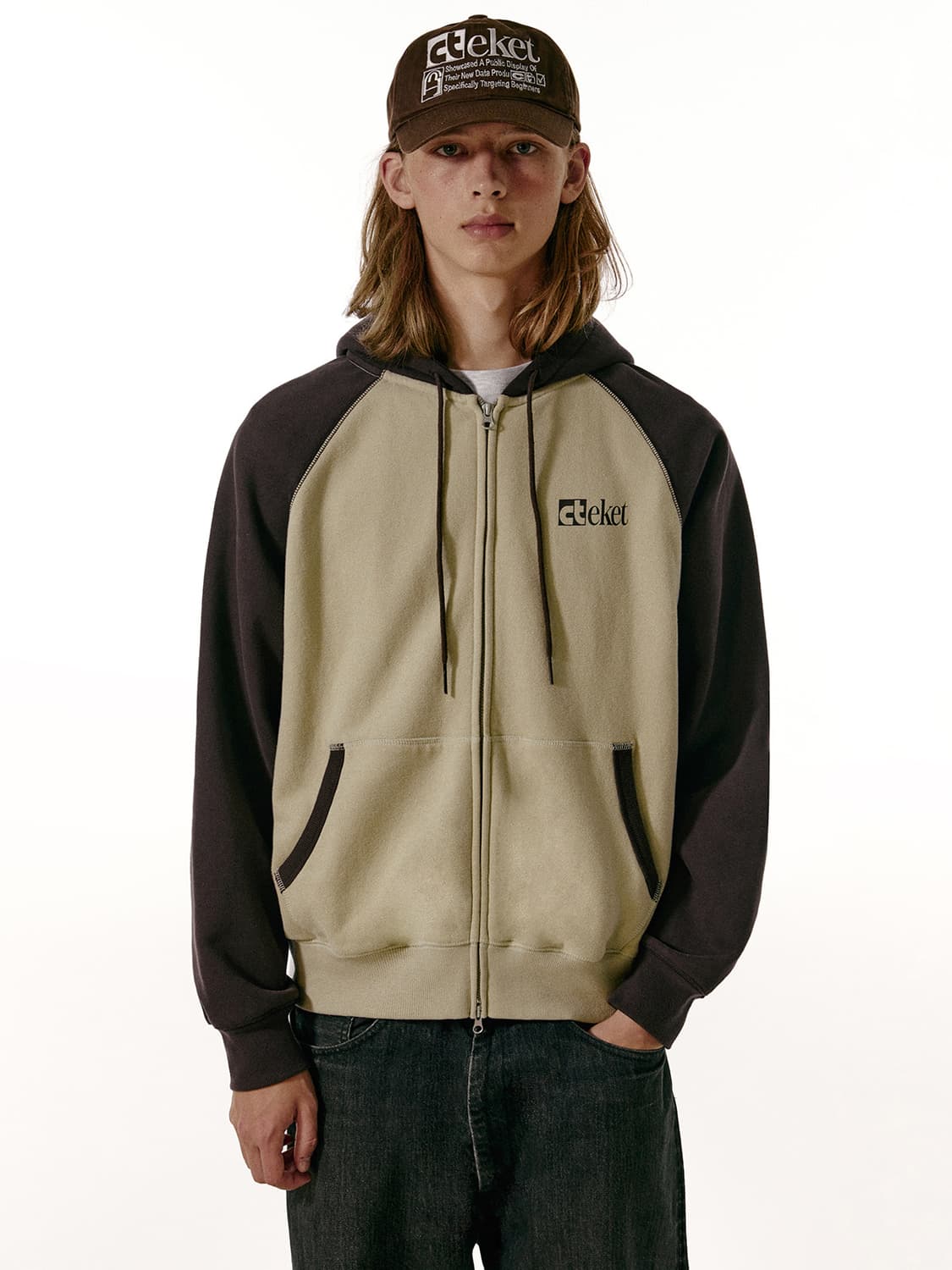 테켓 베이지 후드집업 상품이미지3