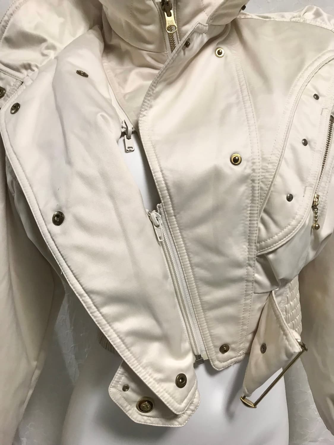 빈티지 00s y2k 글로시 핀턱 크롭 블루종 봄버 자켓 상품이미지6