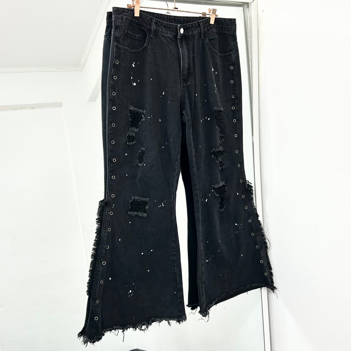 웨스턴 프린지 페인팅 부츠컷 블랙진 상품이미지4