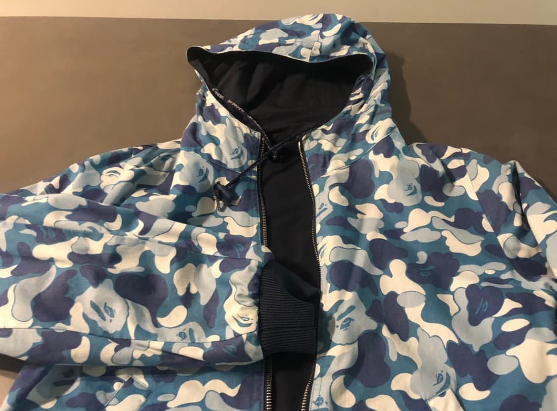 베이프 카모 블루 리버시블 후드집업 상품이미지3