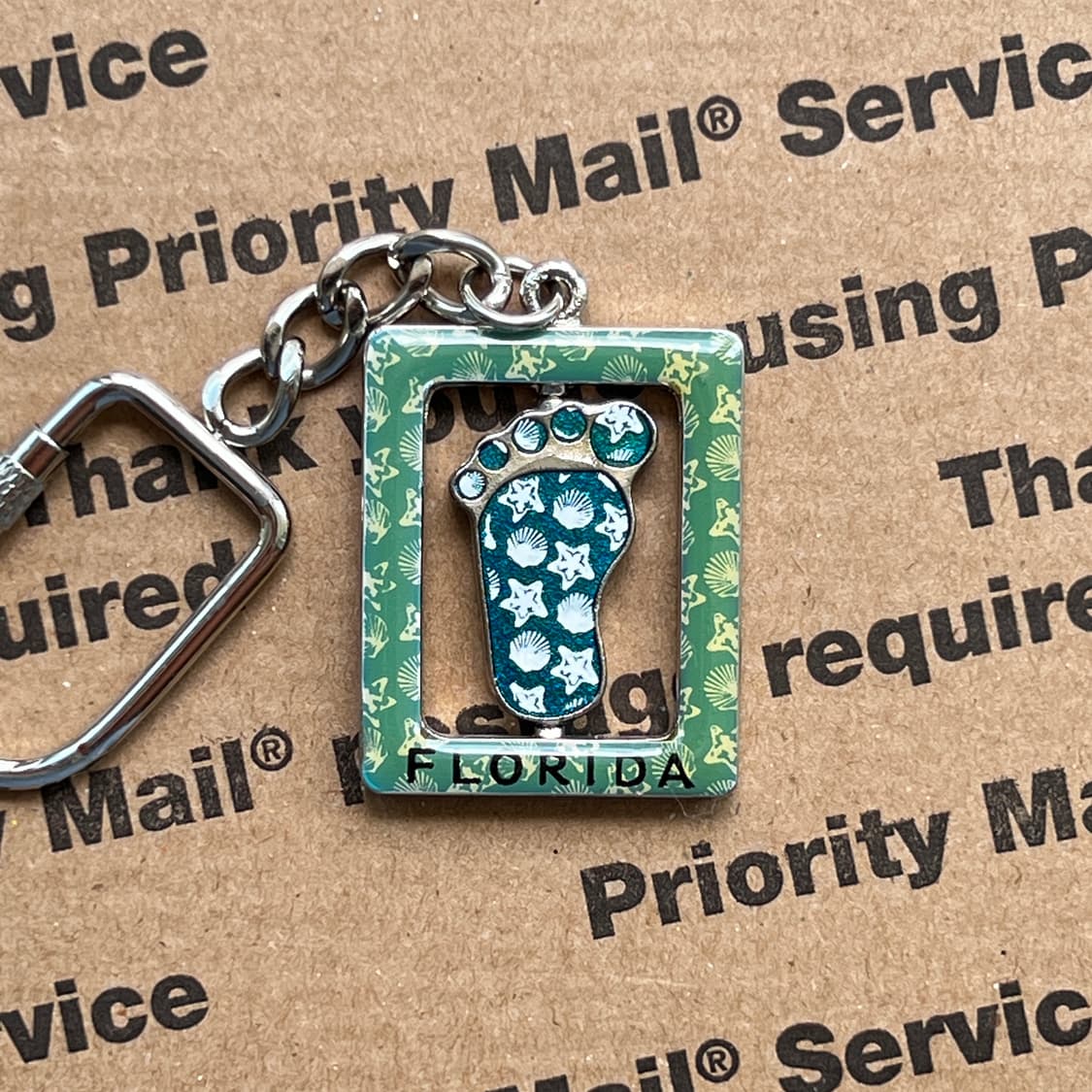 90s vtg Florida Footprint Keyring 상품이미지1