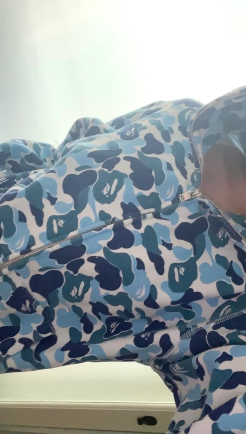 베이프 샤크 블루 후드집업 상품이미지2