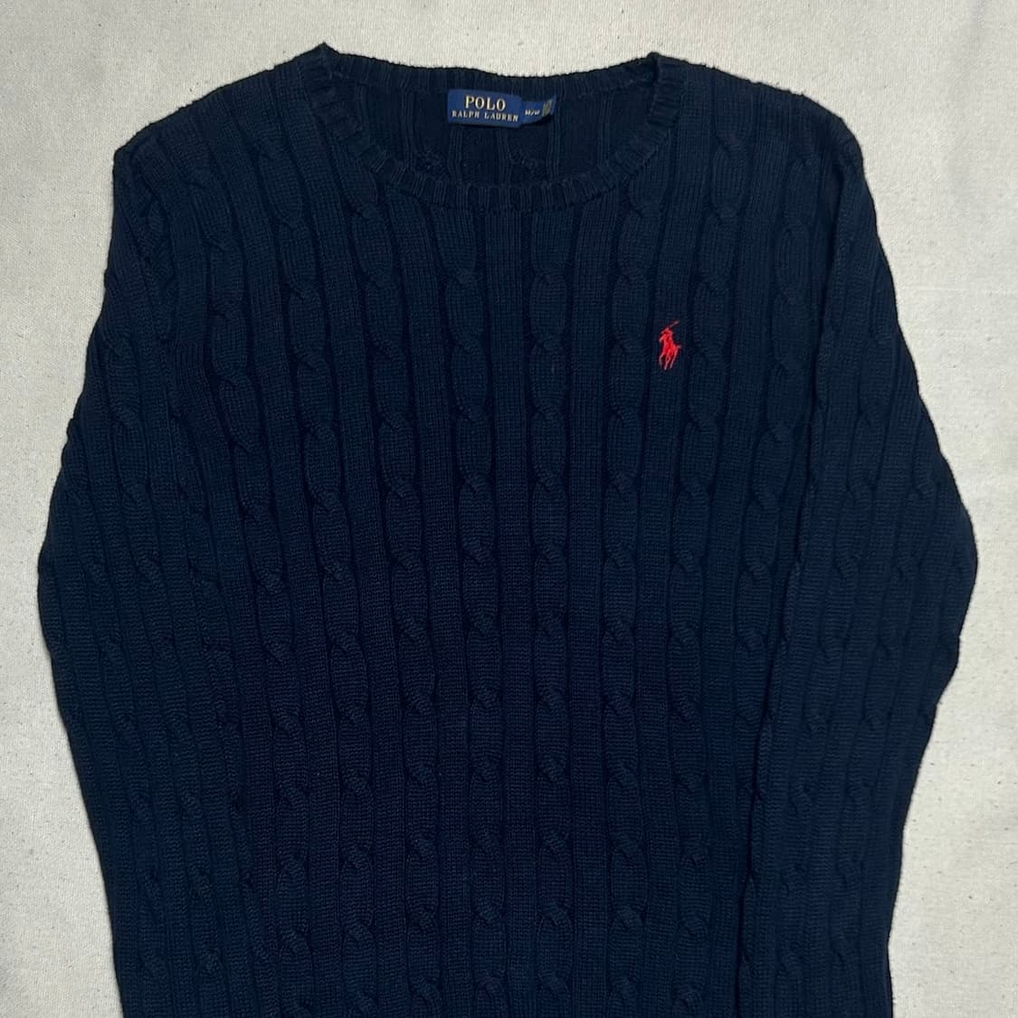 M 폴로랄프로렌 여성용 네이비 케이블 니트 상품이미지1