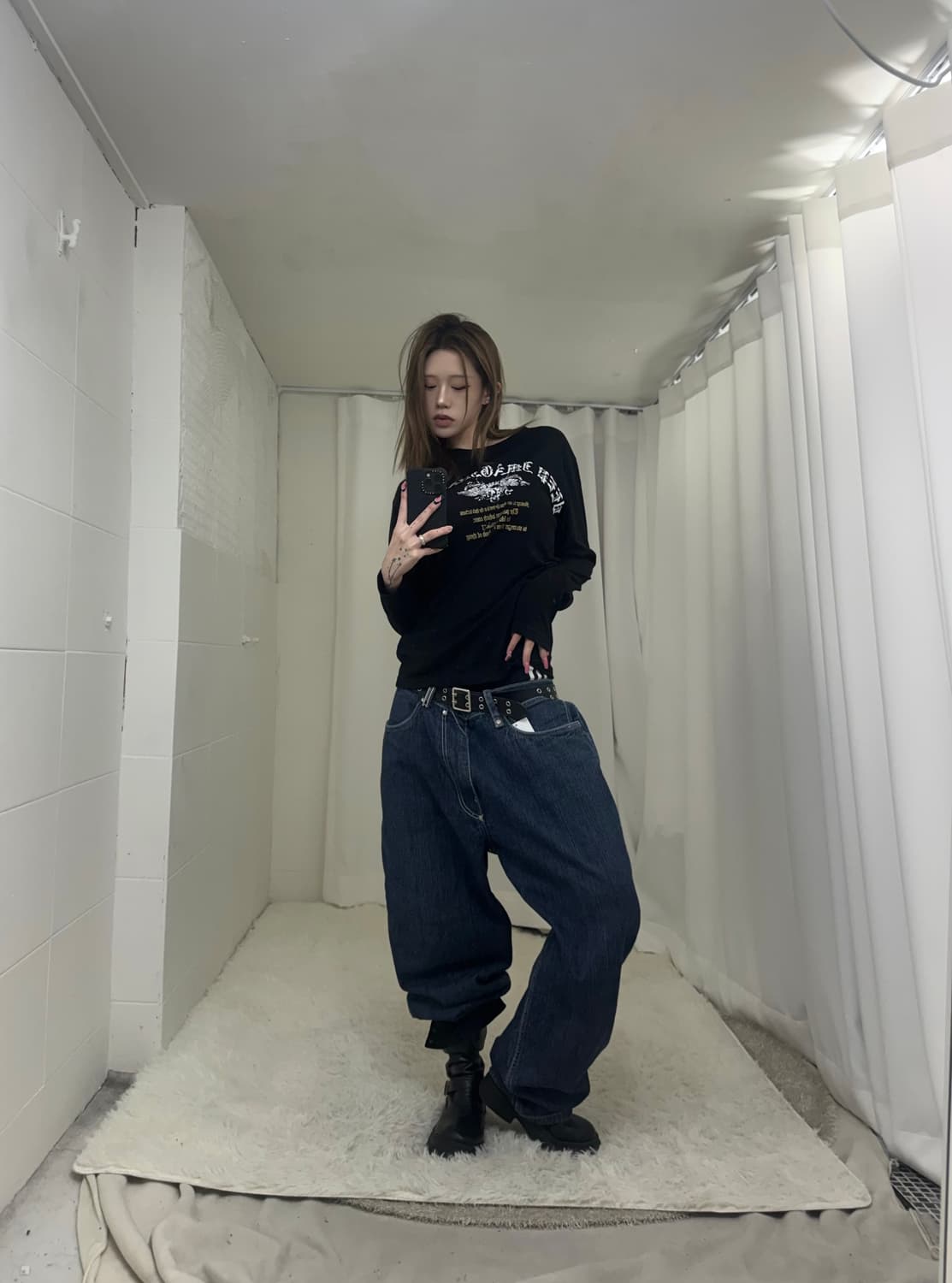 빈티지 와이드 빅포켓 데님팬츠 상품이미지1