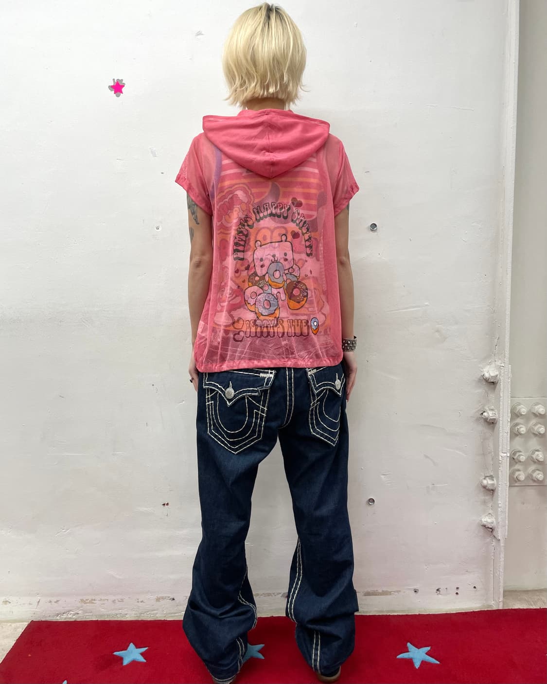 Betty Blue Pink Mesh Hoodie T-Shirt 상품이미지6