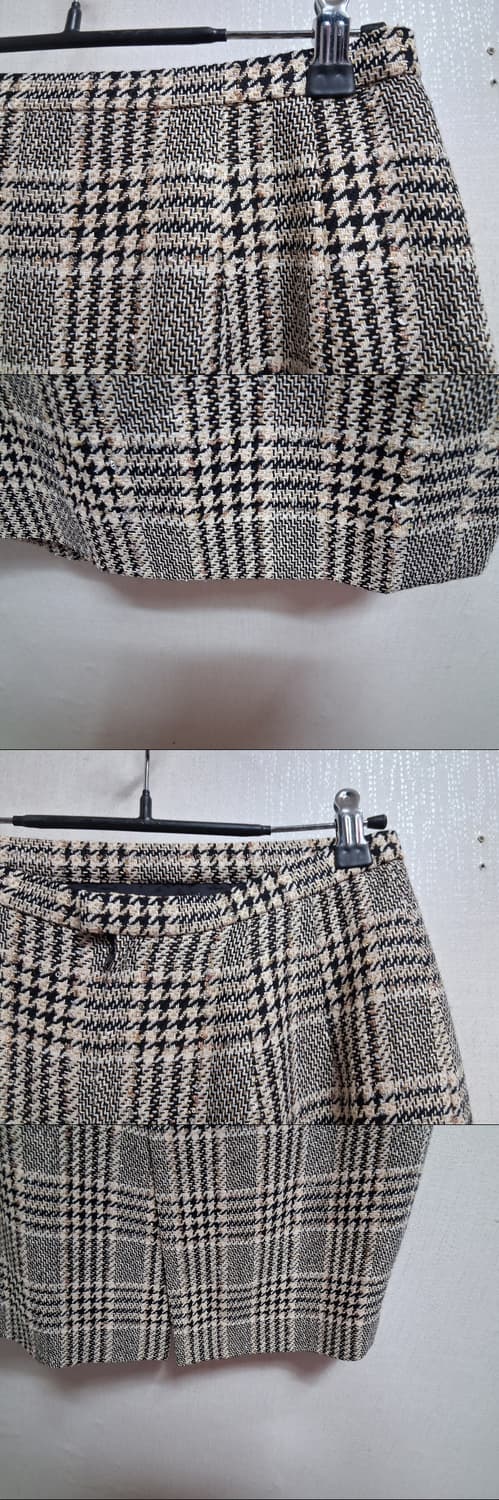 일본구제 LAPINE BLANCHE 벨벳배색버턴 금사체크 모직 상하투피스 상품이미지7