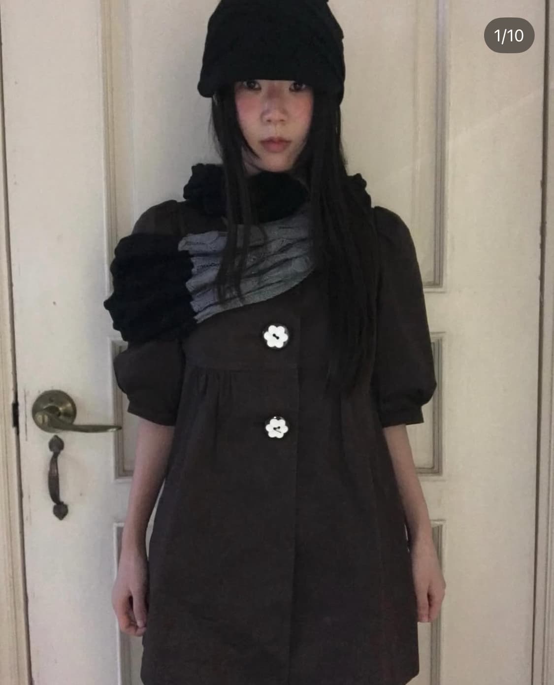 나우시카 빈티지 버튼 브라운 자켓 상품이미지1