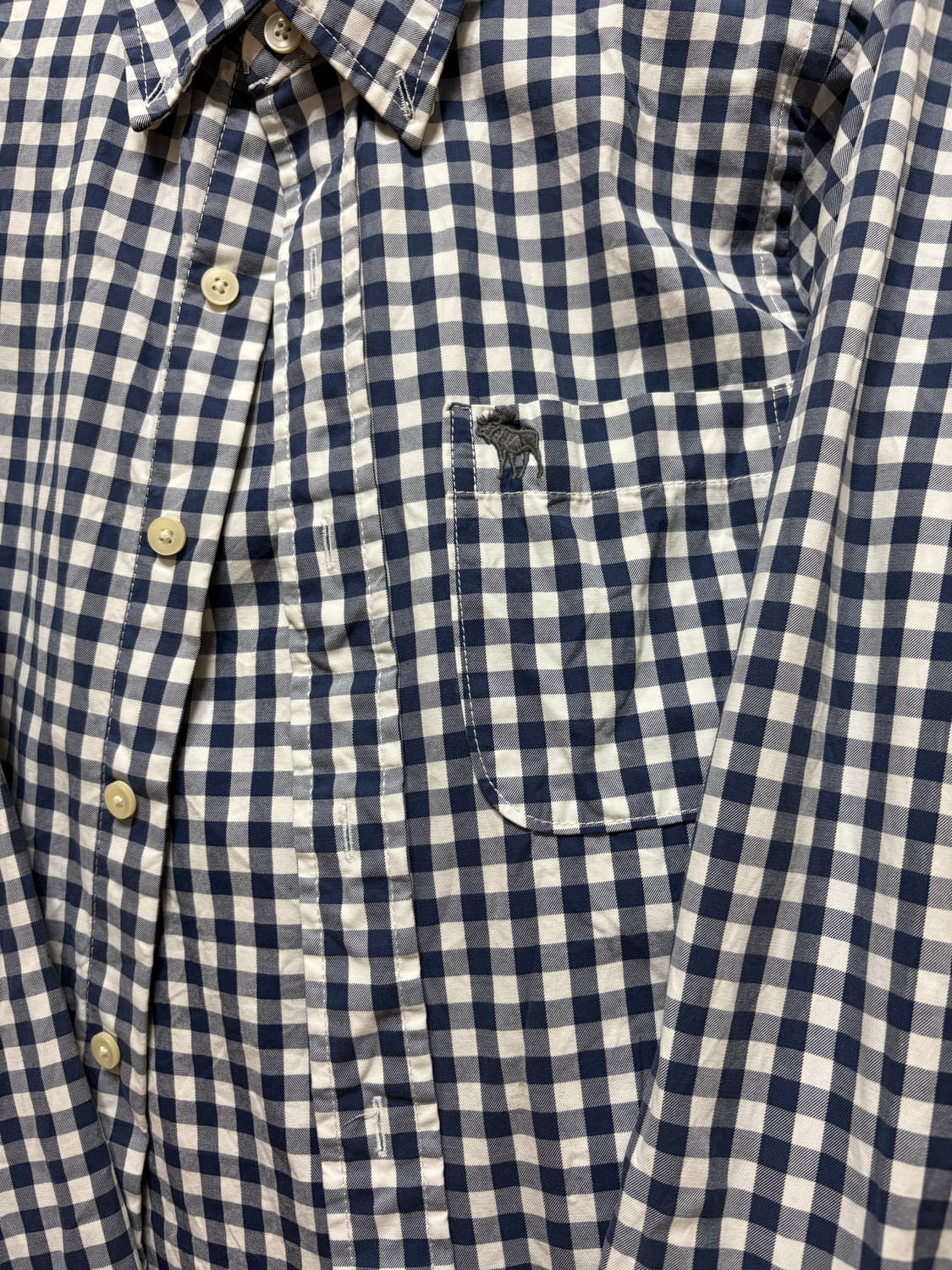 아베크롬비 블루 체크 셔츠 상품이미지2