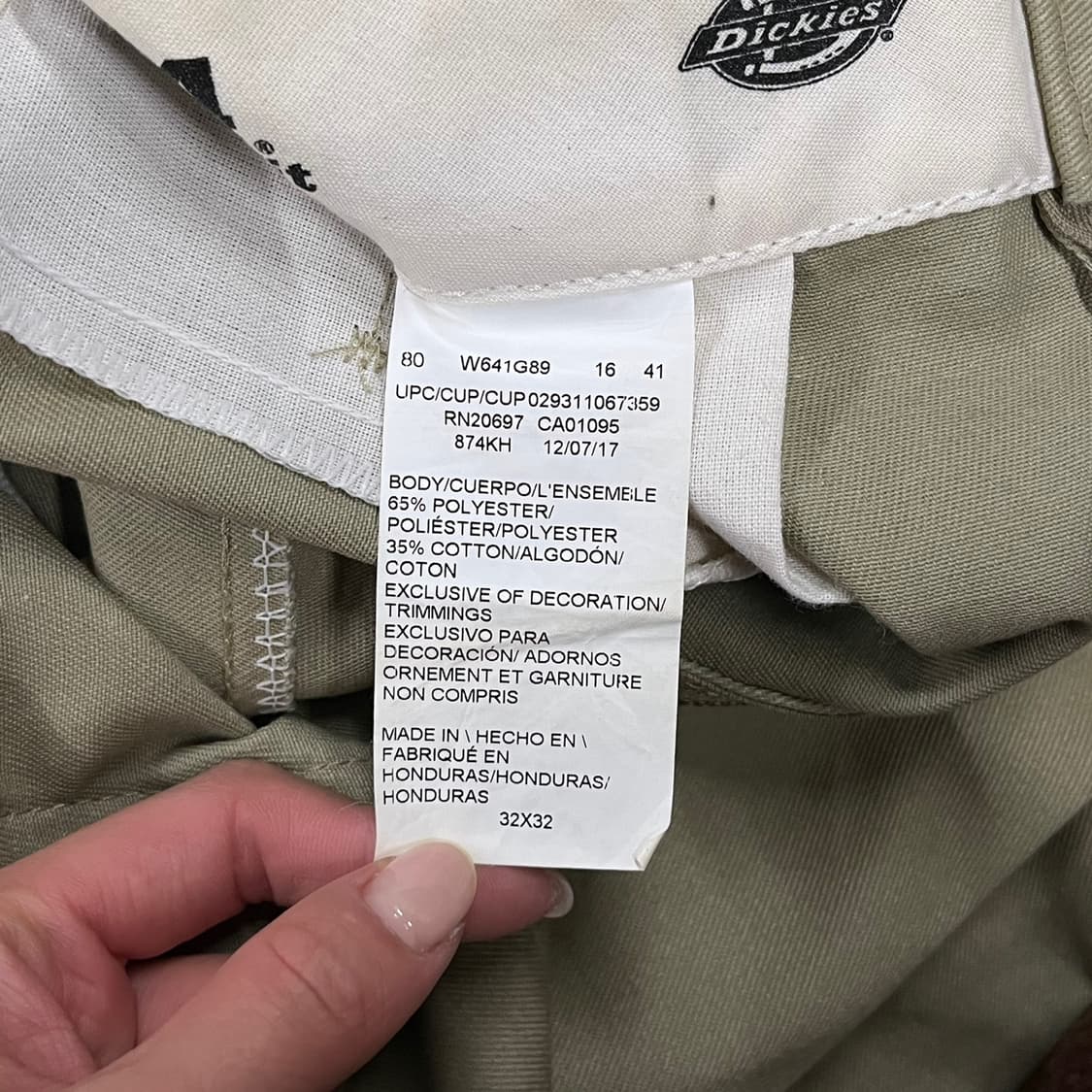 [정품/32] 디키즈 베이지 카키 면바지 b14 상품이미지5