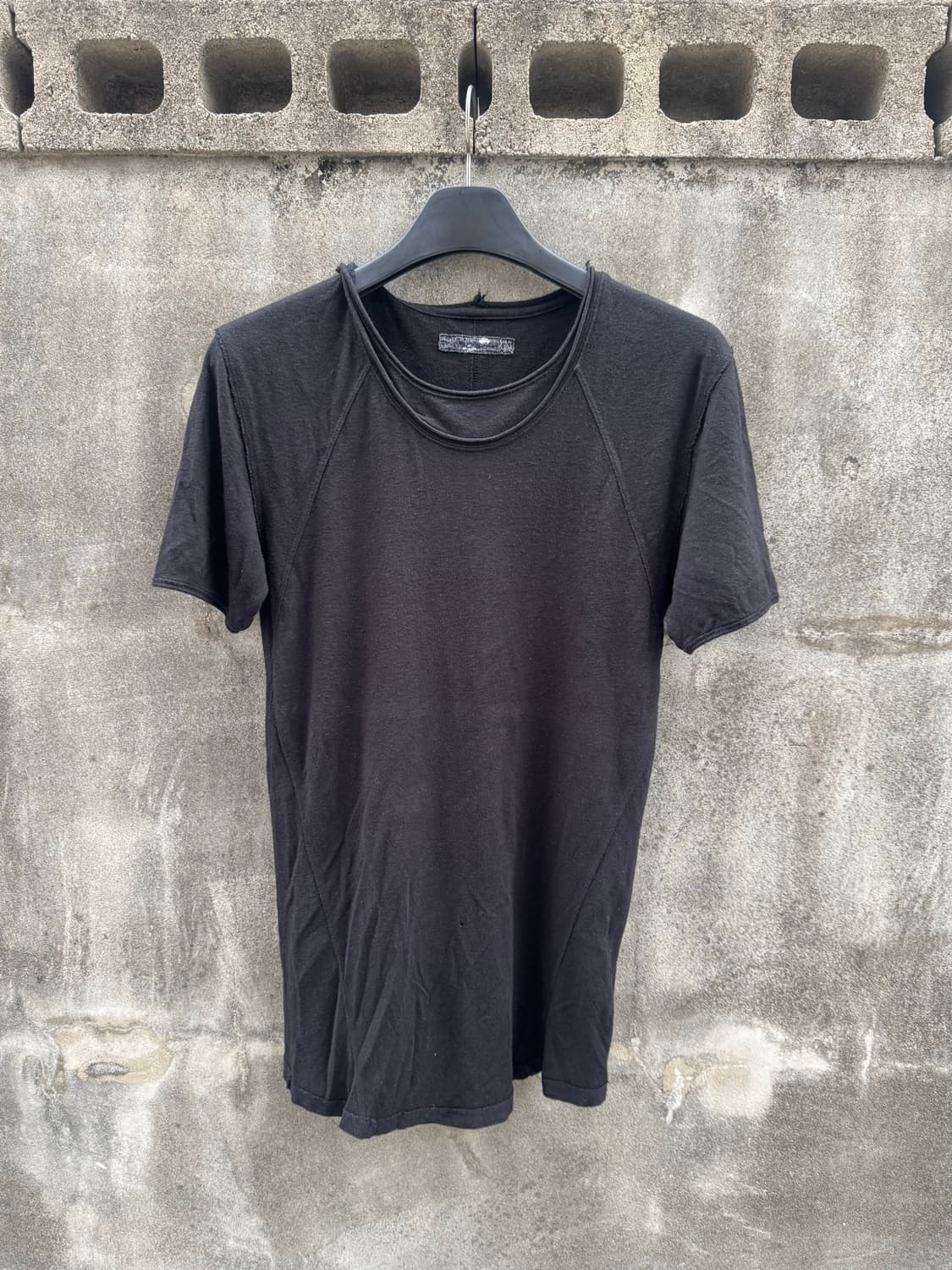 Blackmerle double neck tee(black/size L) 상품이미지1