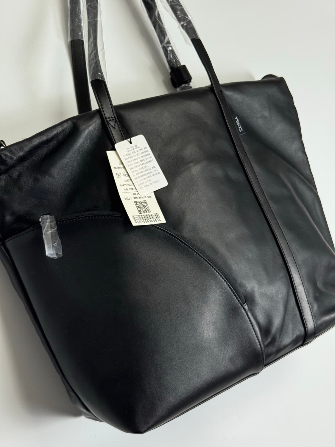 요지야마모토 여성용  Y'SACCS 블랙 레더 빅 토트백 숄더백 상품이미지4