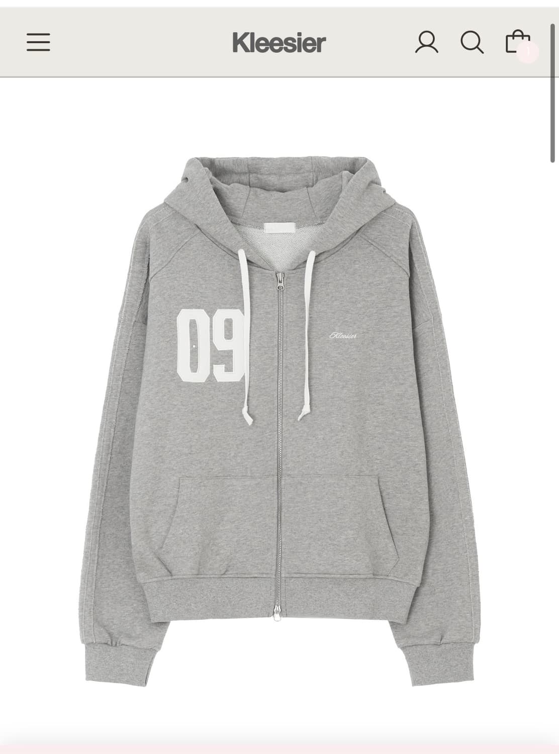 새상품 클리시어 09 넘버링 후드집업 상품이미지1