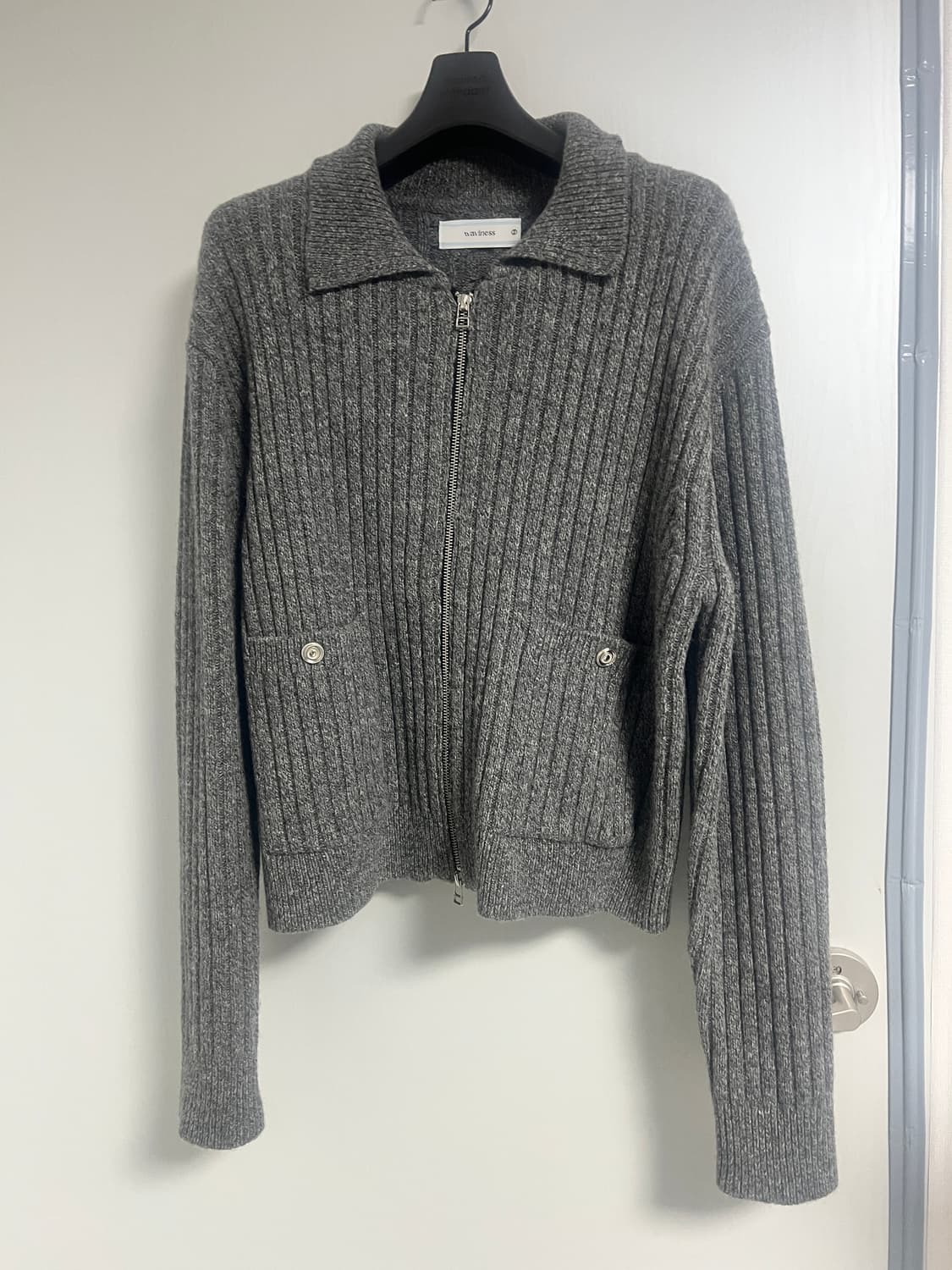 웨이비니스 / 타임리스 카라 풀 집업 니트  / 2 상품이미지1