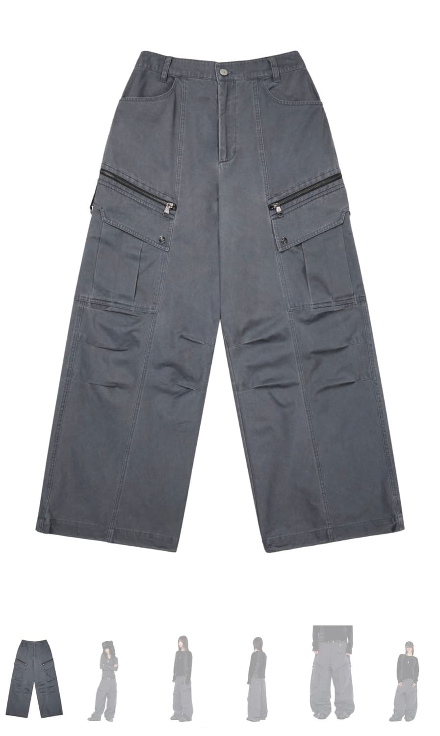 아캄 Knee Pin-Tuck Zippered Cargo Pants 판매 상품이미지1