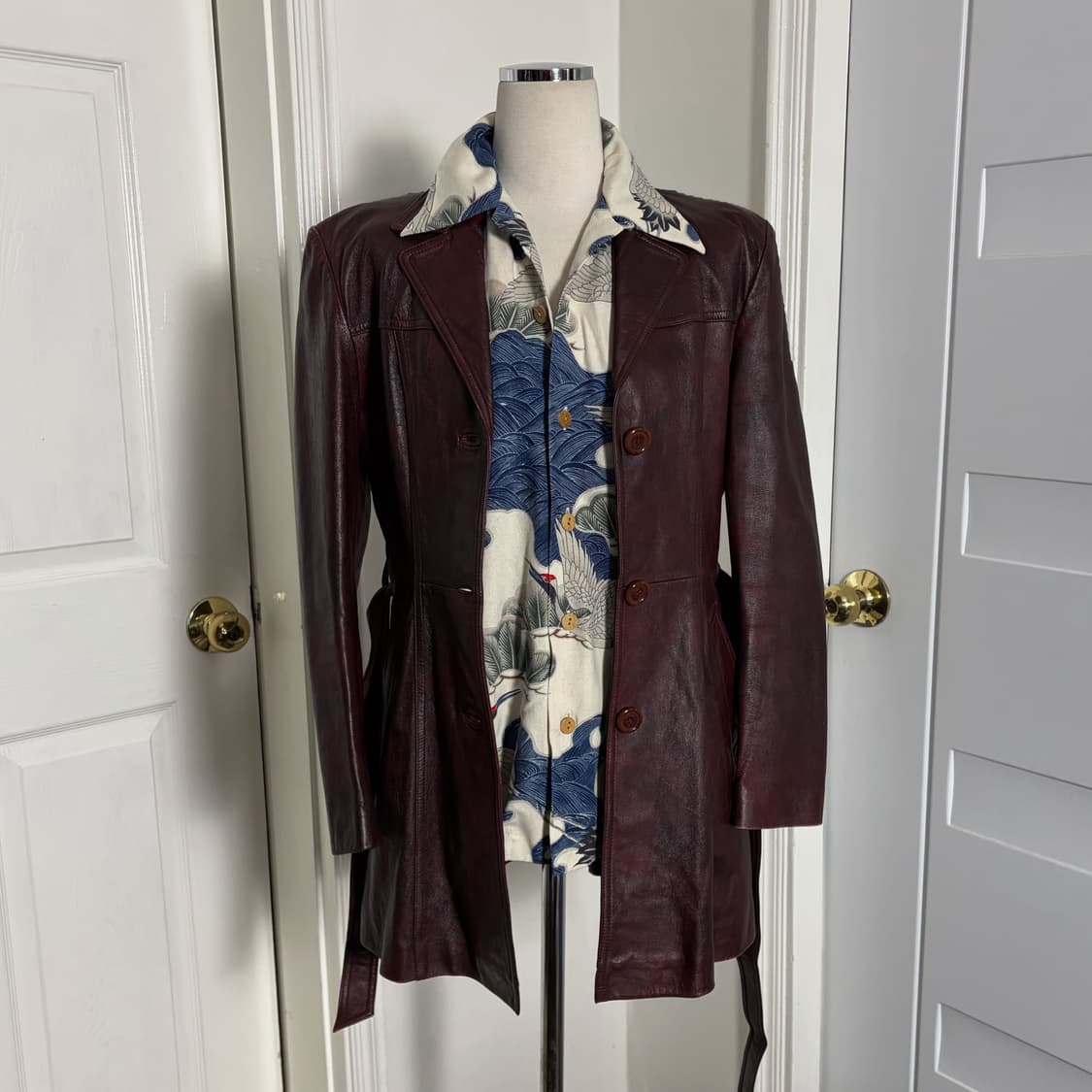 파이트클럽st 레더자켓 버건디 상품이미지1