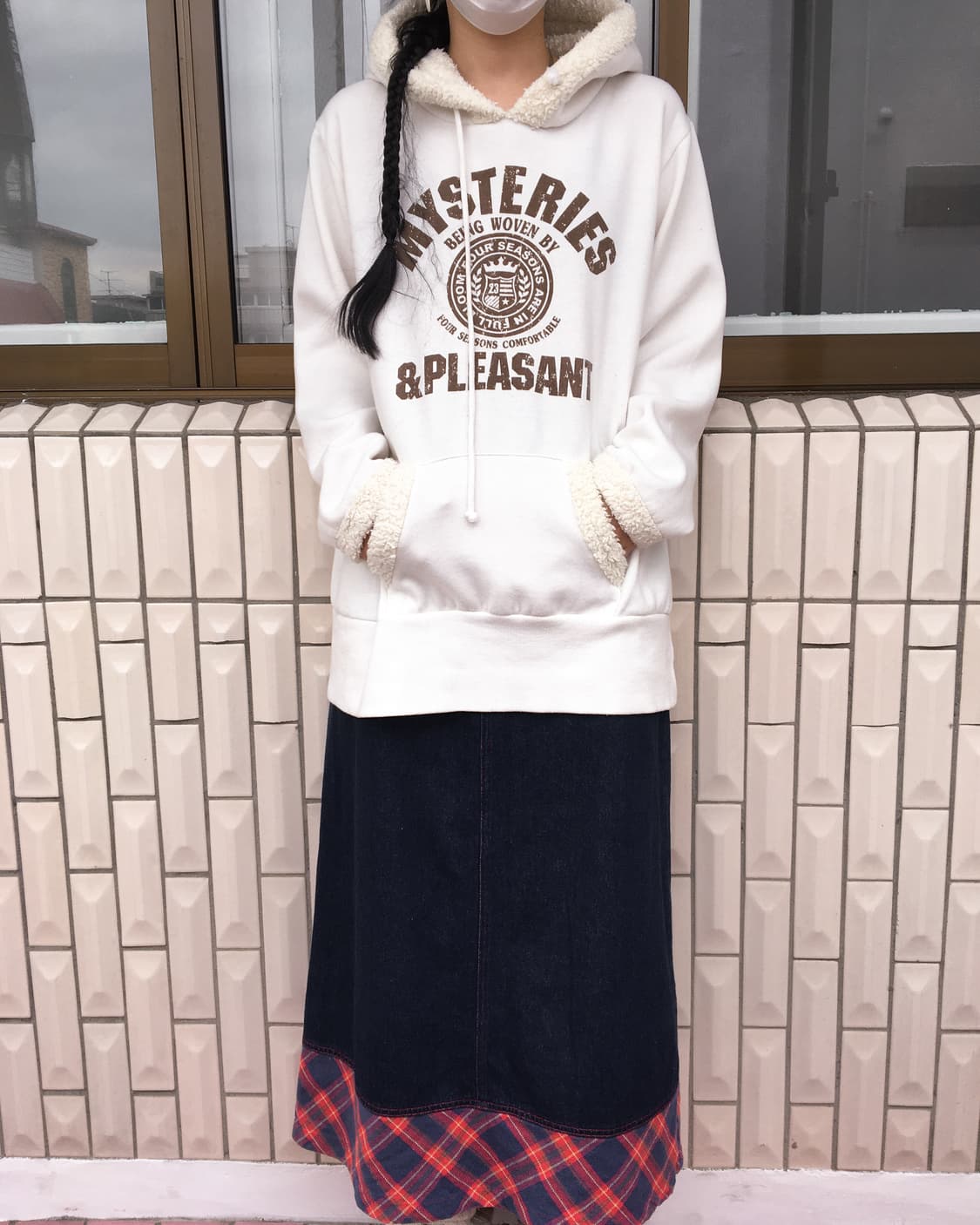 Check pattern layer denim skirt 상품이미지6