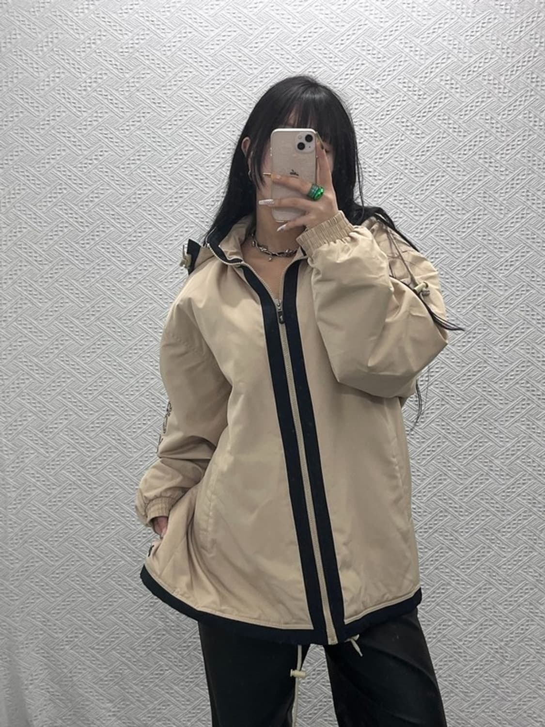 아식스 올드스쿨 컨트리 베이지 퀄팅 누빔 자켓 110 C08018 상품이미지1