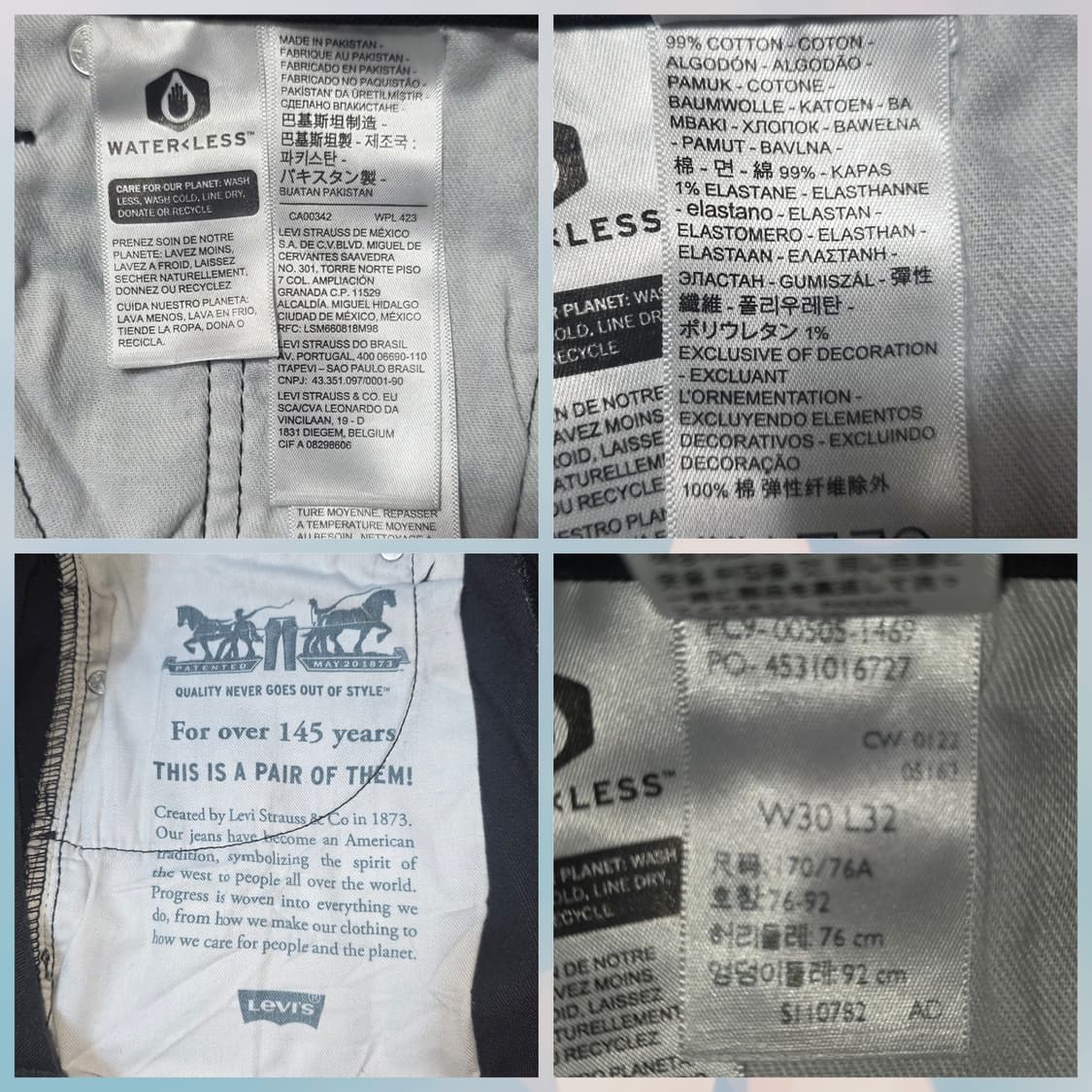 [특A급/스트레치] 리바이스 505 블랙진 30x32 상품이미지8