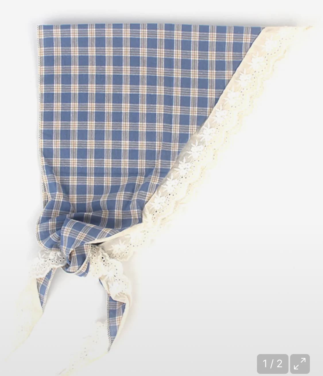 유니버셜 케미스트리Check Scarf Blue Lace Bonnet H 상품이미지1
