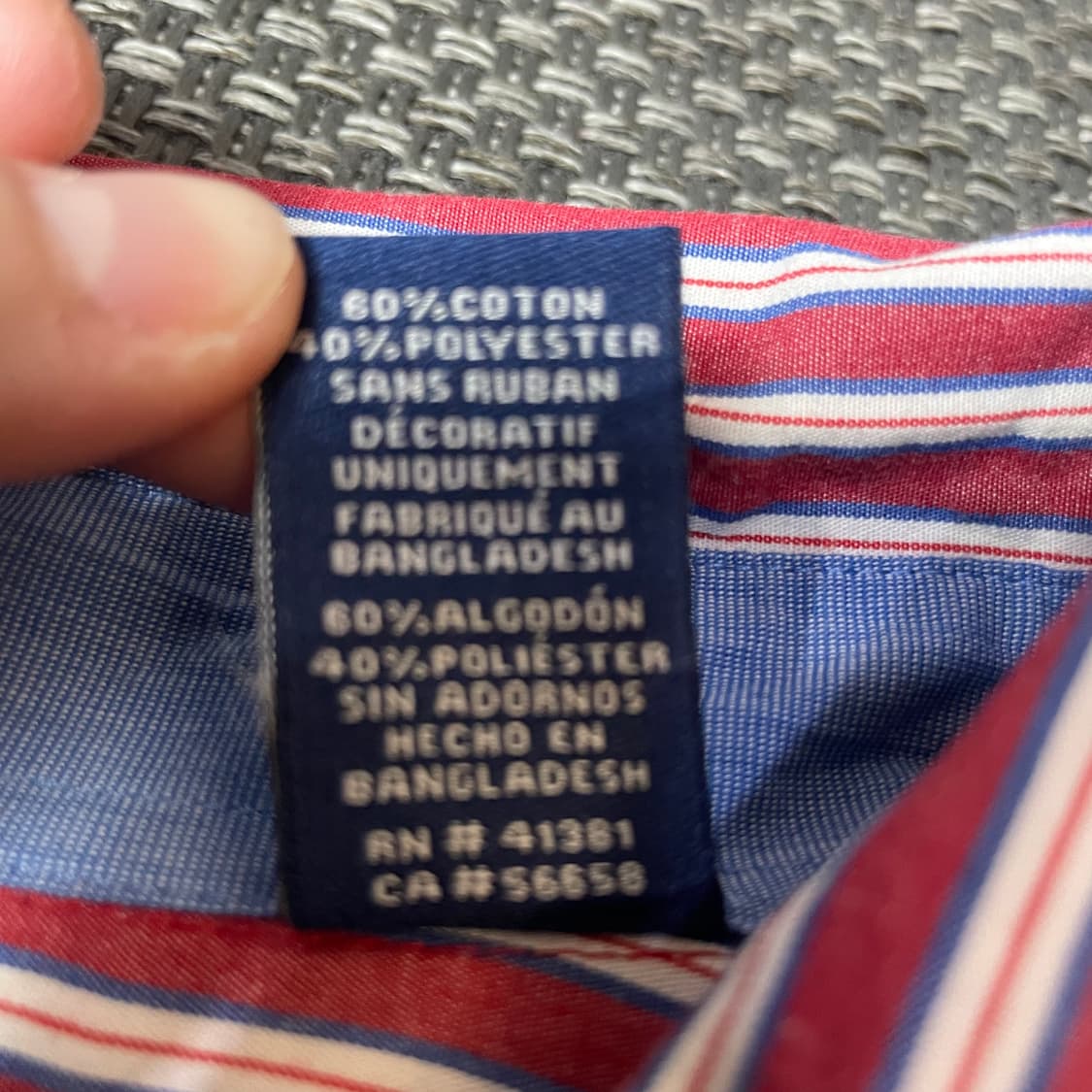 챕스 레드 스트라이프 버튼 다운 셔츠 XXL 상품이미지5