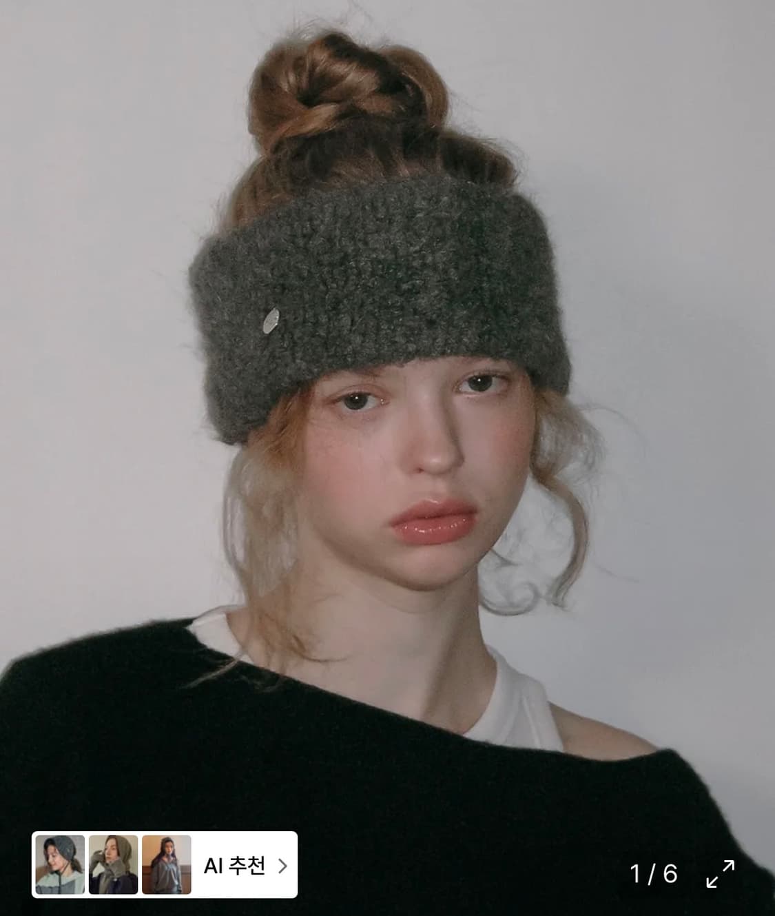 뉴욕웍스 코인 헤어밴드 반다나(차콜) 상품이미지1