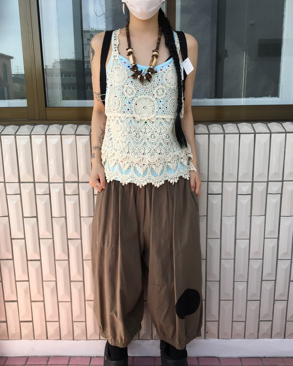 Ornament pattern crochet sleeveless 상품이미지1